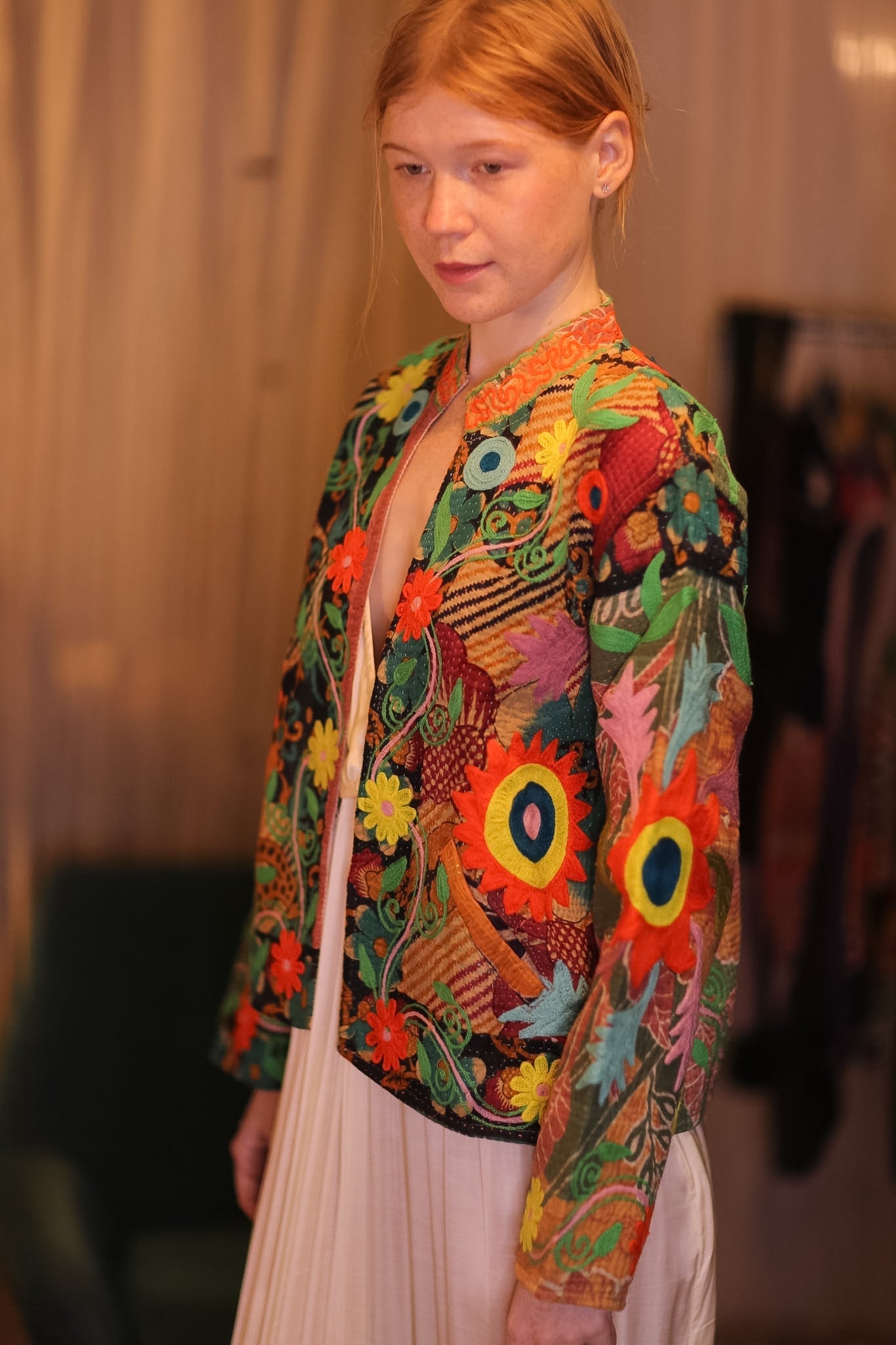 EMBROIDERED JACKET INGRID PANCHI - BANGKOK TAILOR CLOTHING STORE - HANDMADE CLOTHING