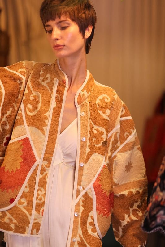 EMBROIDERED KANTHA JACKET FRÜHLING - BANGKOK TAILOR CLOTHING STORE - HANDMADE CLOTHING