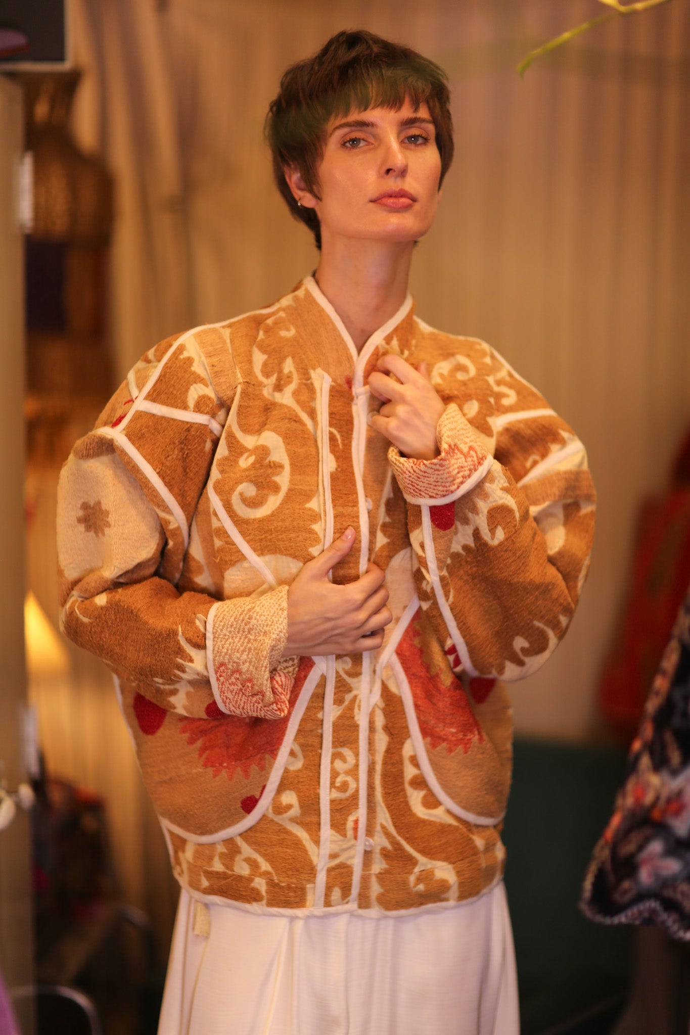EMBROIDERED KANTHA JACKET FRÜHLING - BANGKOK TAILOR CLOTHING STORE - HANDMADE CLOTHING