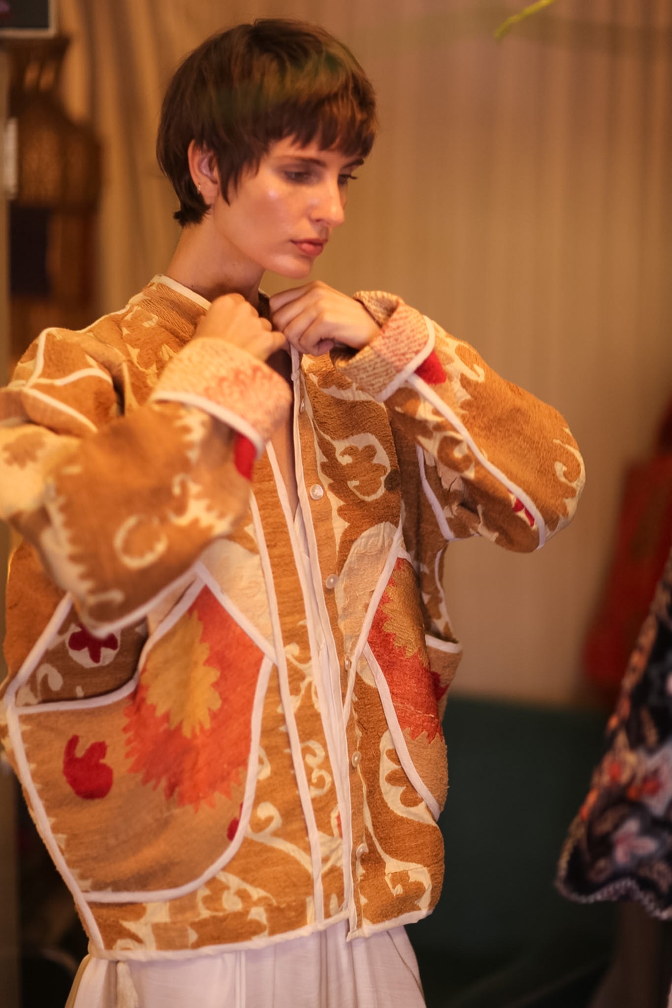EMBROIDERED KANTHA JACKET FRÜHLING - BANGKOK TAILOR CLOTHING STORE - HANDMADE CLOTHING