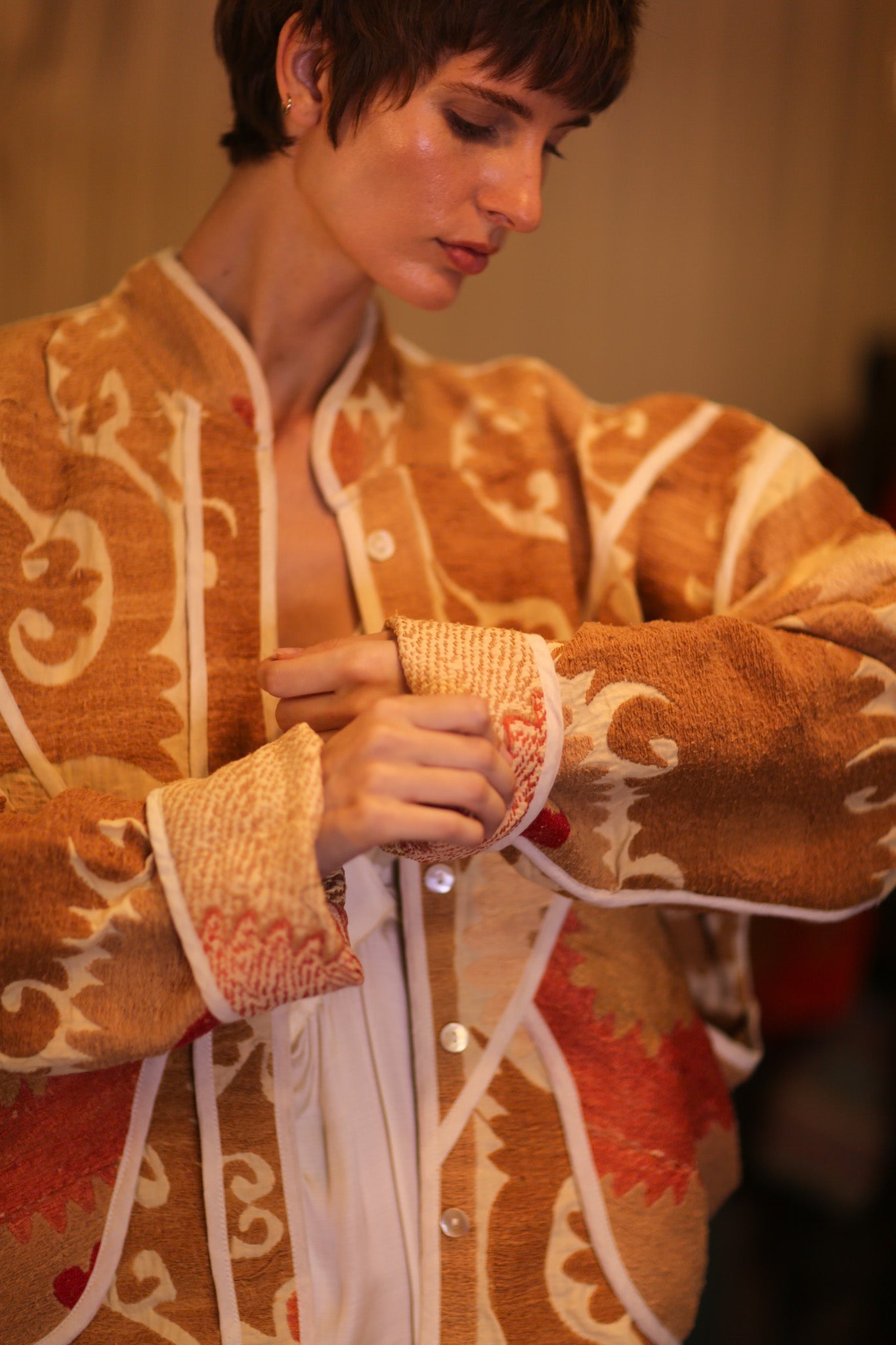EMBROIDERED KANTHA JACKET FRÜHLING - BANGKOK TAILOR CLOTHING STORE - HANDMADE CLOTHING