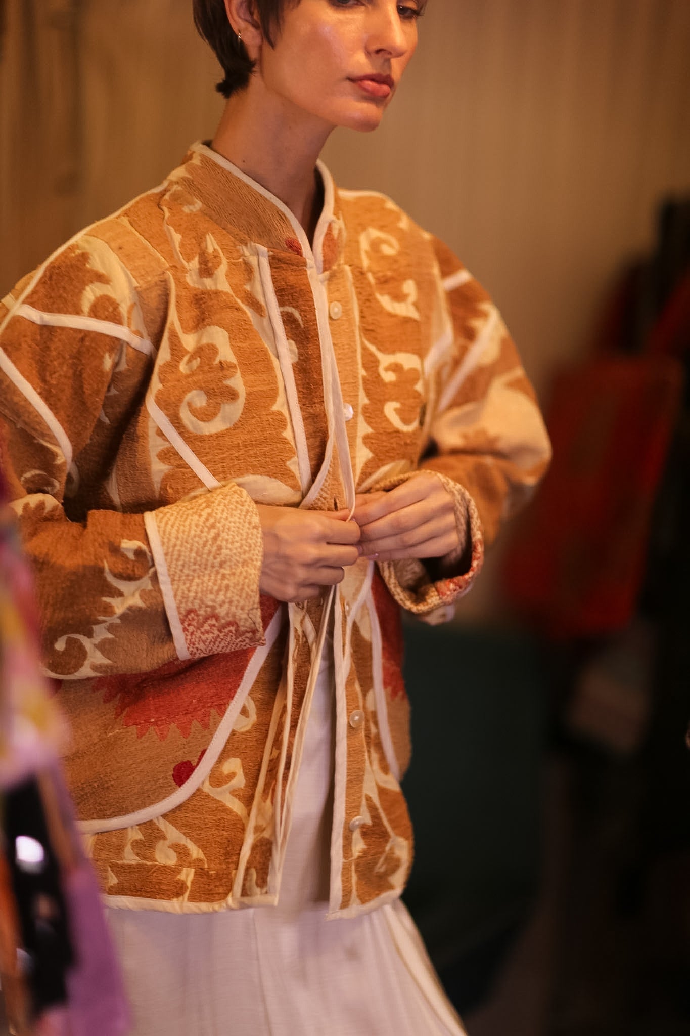 EMBROIDERED KANTHA JACKET FRÜHLING - BANGKOK TAILOR CLOTHING STORE - HANDMADE CLOTHING