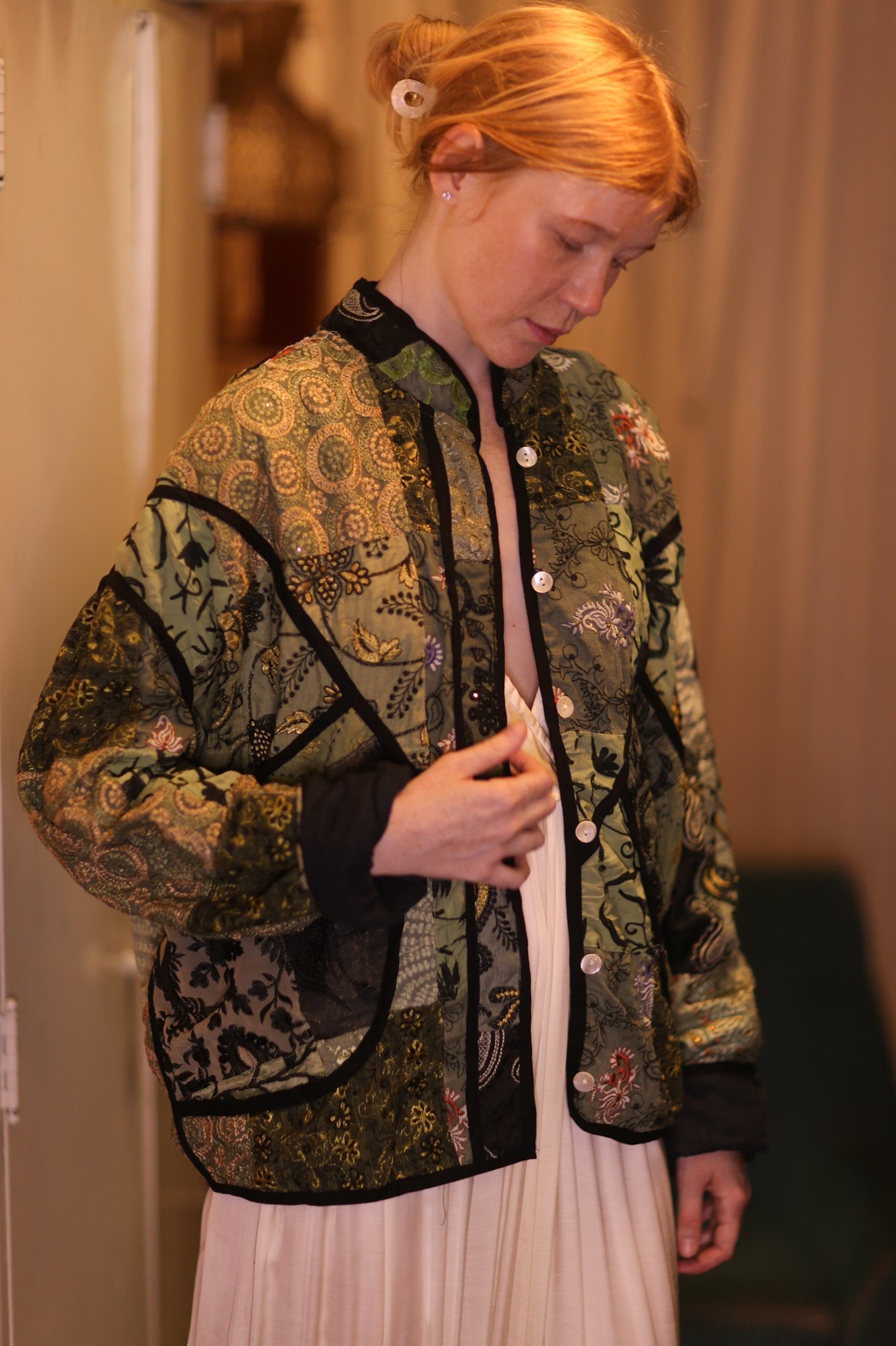 EMBROIDERED KANTHA JACKET HOBBITON - BANGKOK TAILOR CLOTHING STORE - HANDMADE CLOTHING