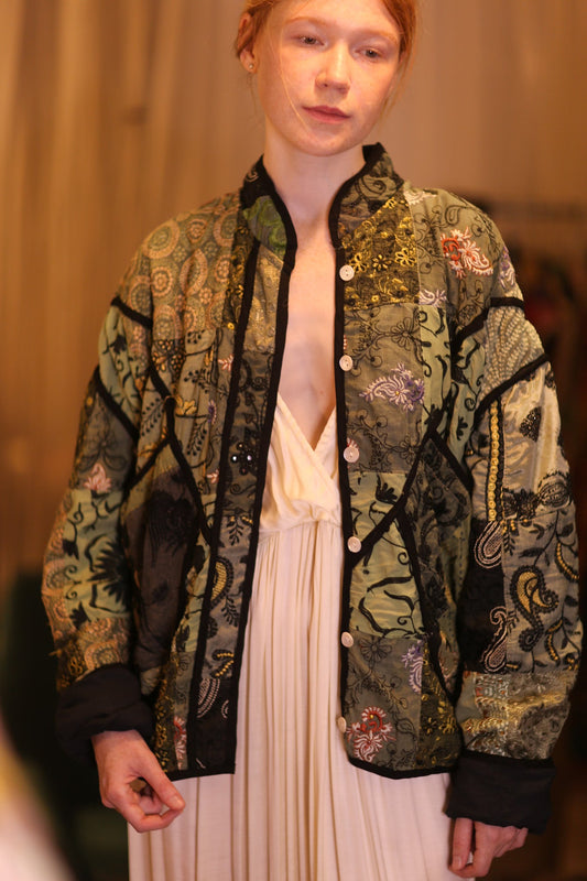 EMBROIDERED KANTHA JACKET HOBBITON - BANGKOK TAILOR CLOTHING STORE - HANDMADE CLOTHING