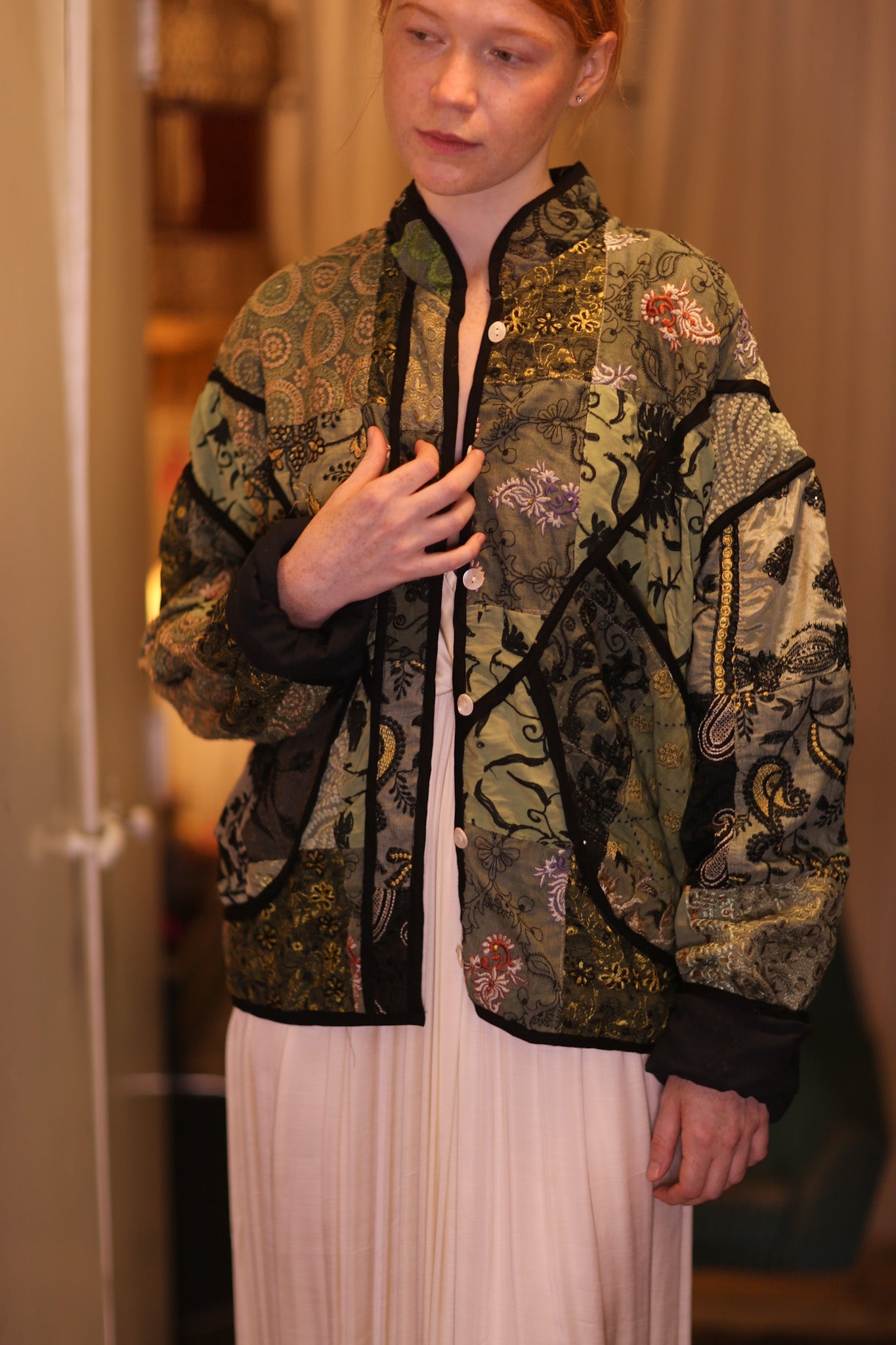 EMBROIDERED KANTHA JACKET HOBBITON - BANGKOK TAILOR CLOTHING STORE - HANDMADE CLOTHING