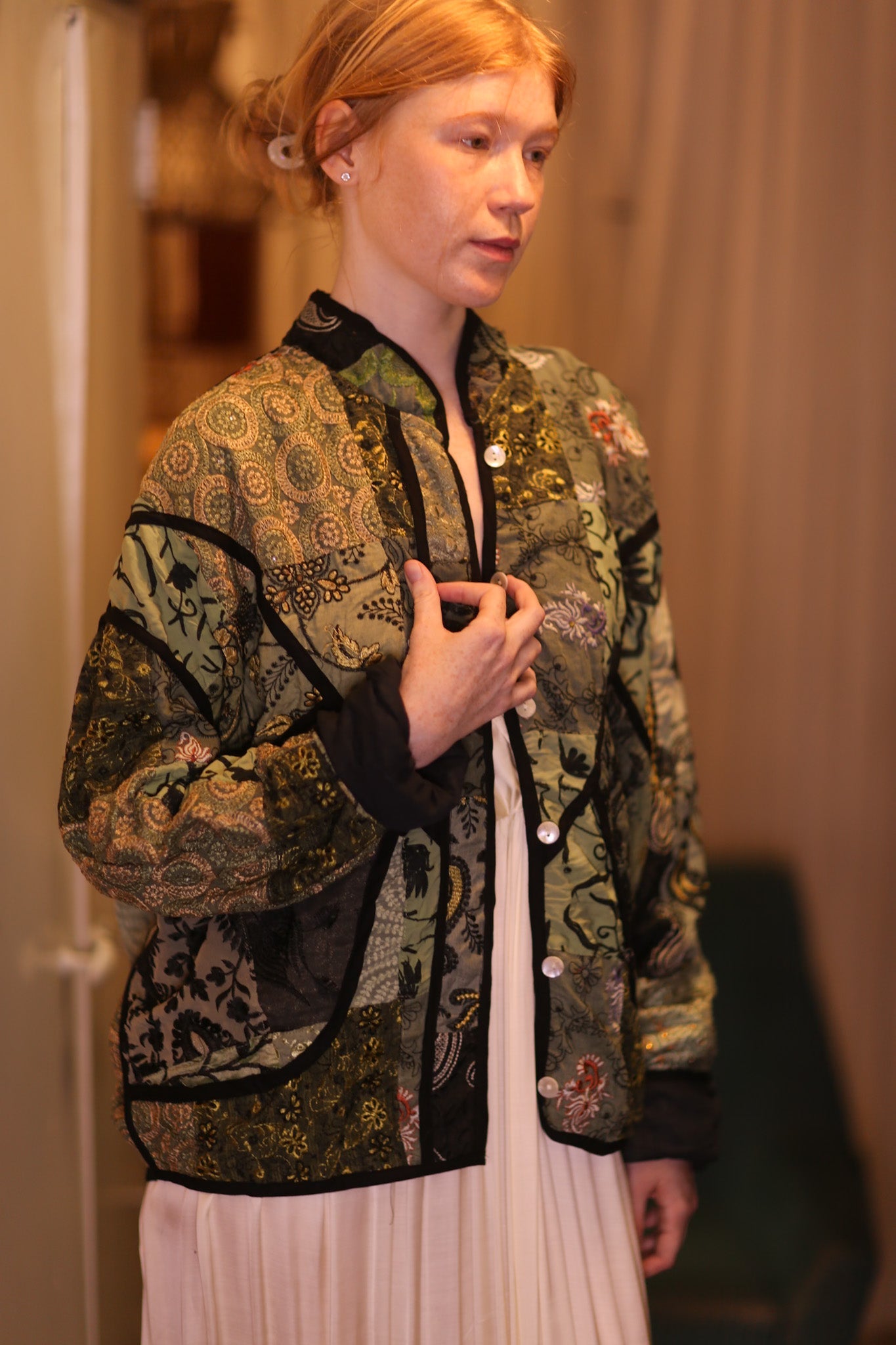 EMBROIDERED KANTHA JACKET HOBBITON - BANGKOK TAILOR CLOTHING STORE - HANDMADE CLOTHING