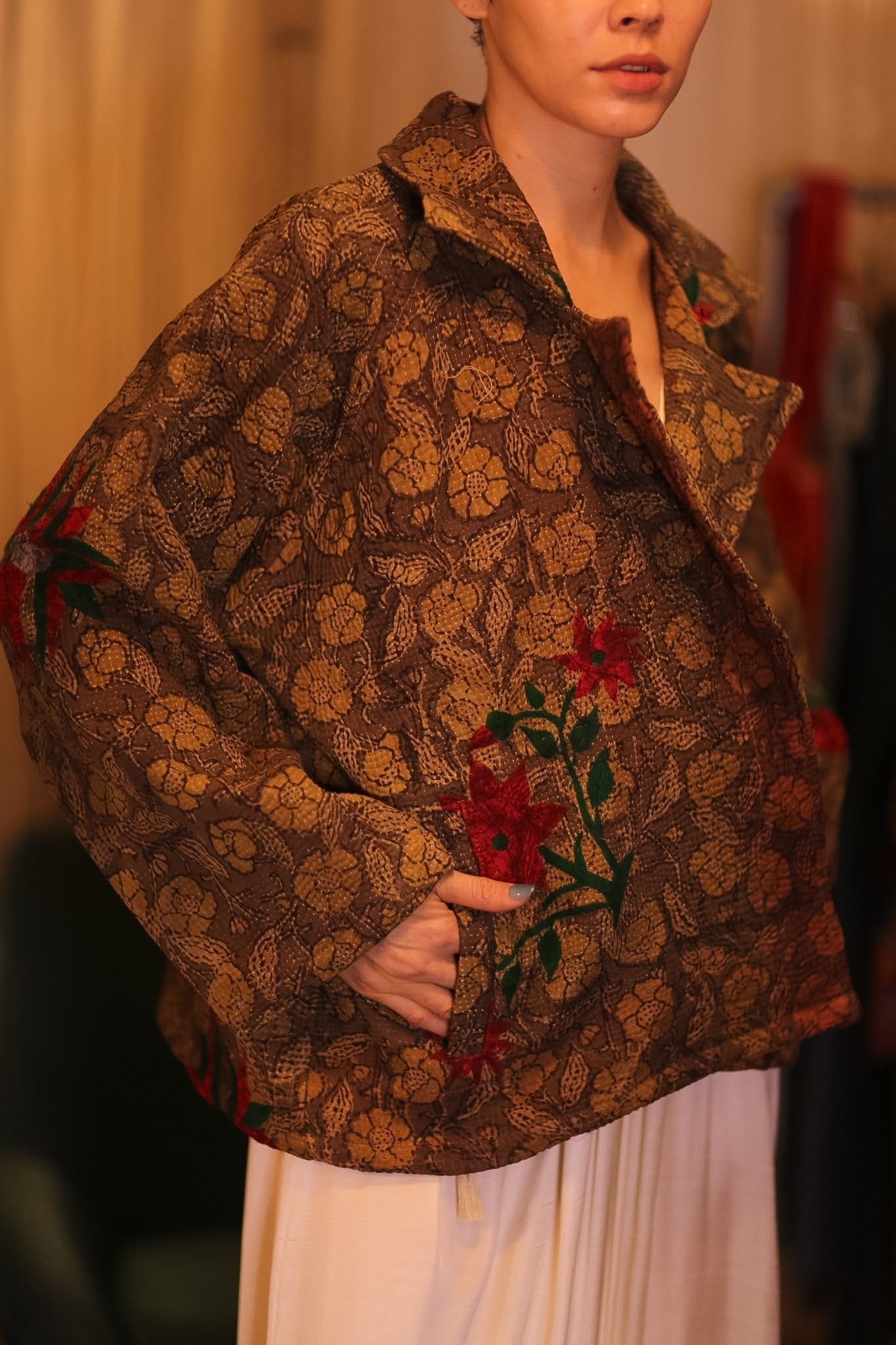 EMBROIDERED KANTHA JACKET NIKO - BANGKOK TAILOR CLOTHING STORE - HANDMADE CLOTHING