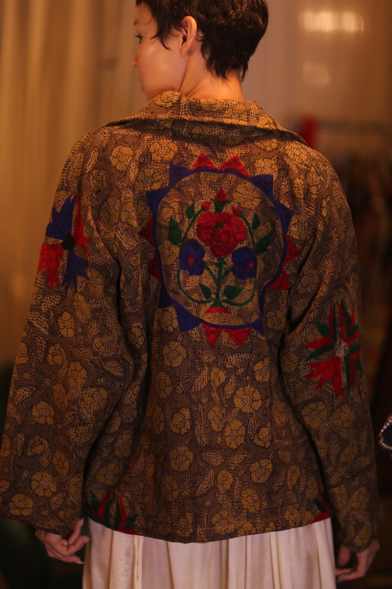 EMBROIDERED KANTHA JACKET NIKO - BANGKOK TAILOR CLOTHING STORE - HANDMADE CLOTHING