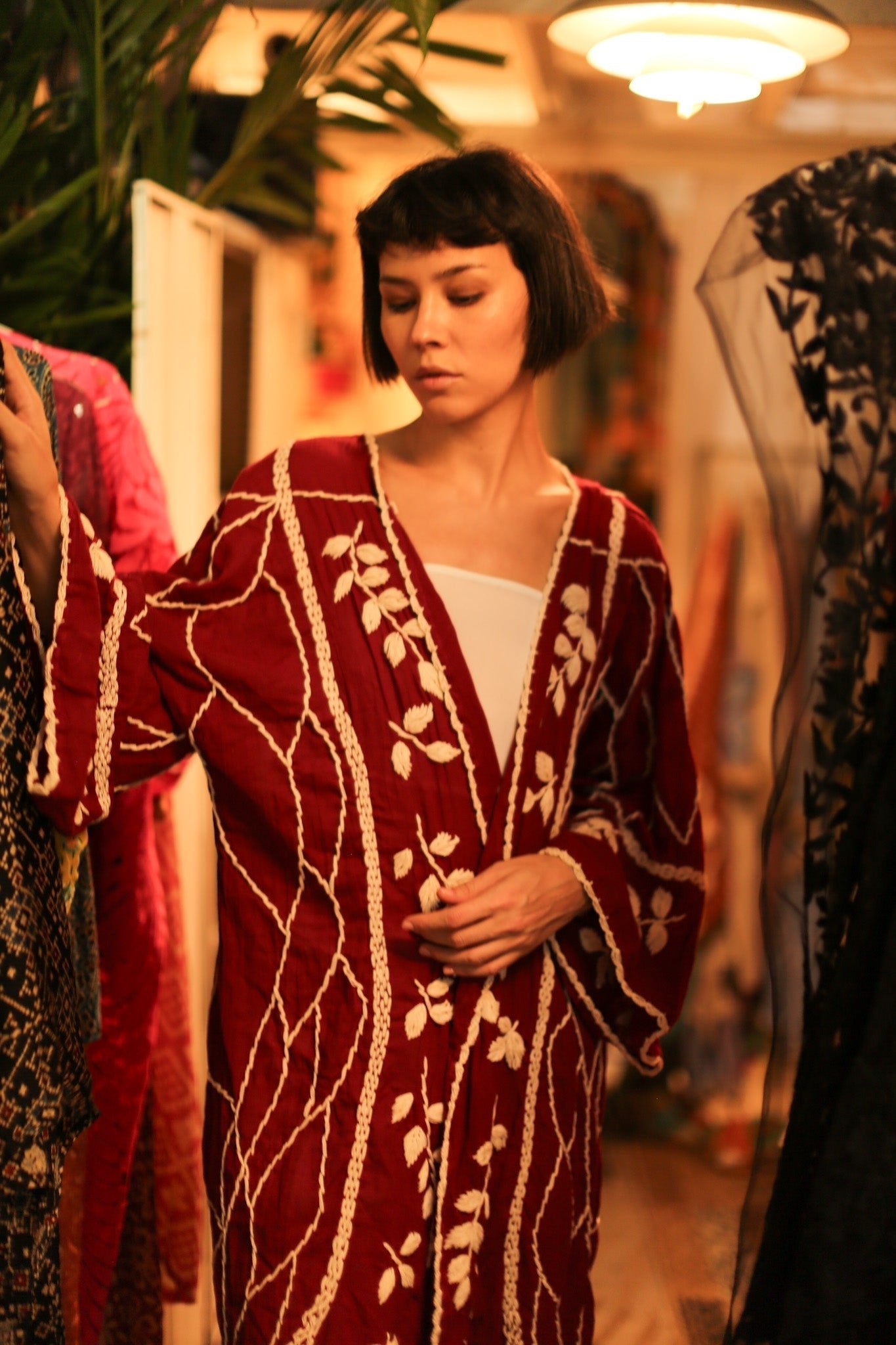 EMBROIDERED KIMONO GINEVRA - BANGKOK TAILOR CLOTHING STORE - HANDMADE CLOTHING