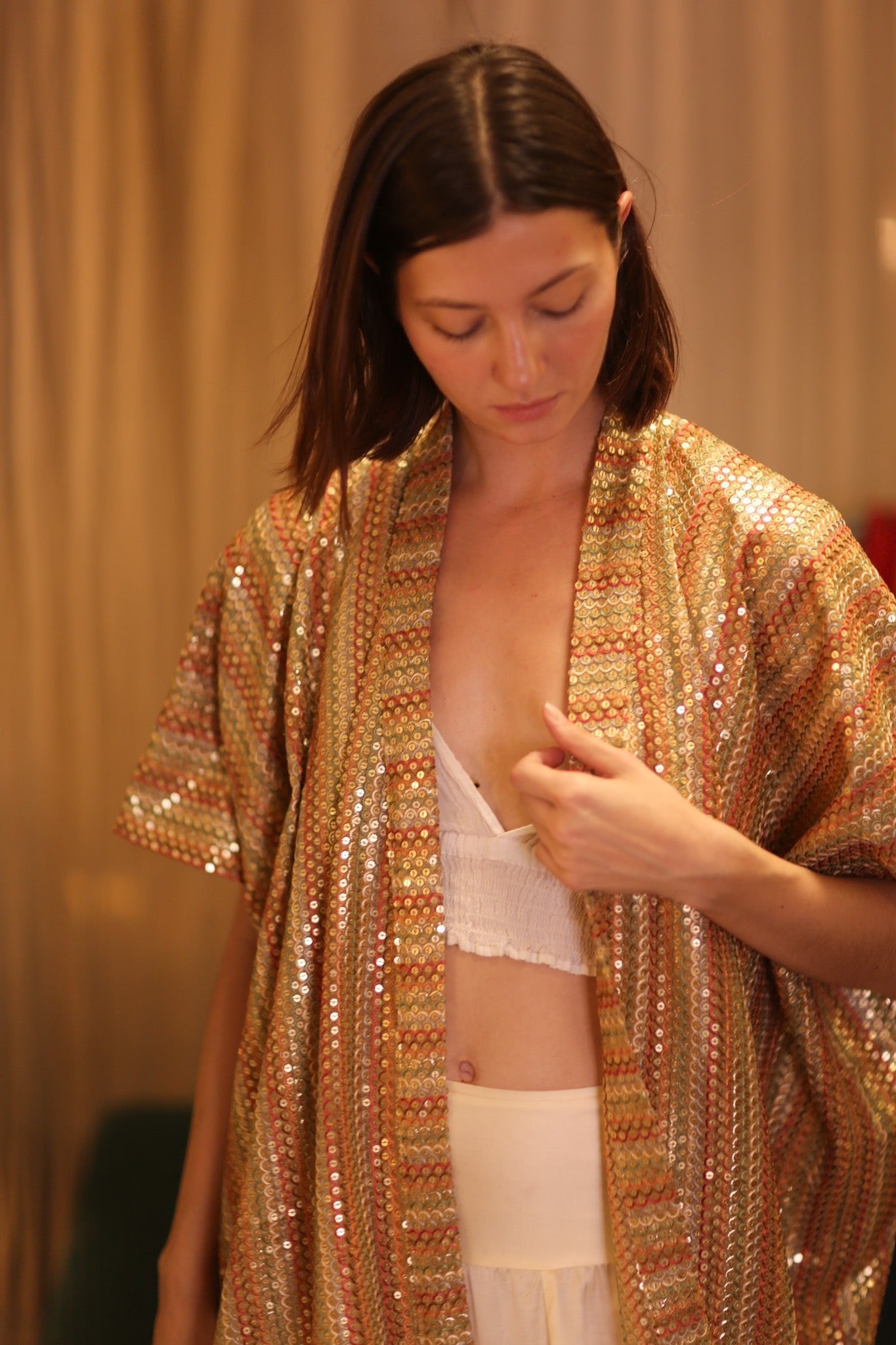 EMBROIDERED LONG KIMONO KRIST - BANGKOK TAILOR CLOTHING STORE - HANDMADE CLOTHING