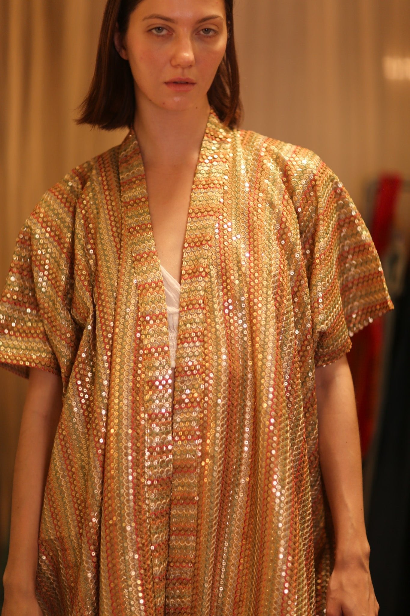 EMBROIDERED LONG KIMONO KRIST - BANGKOK TAILOR CLOTHING STORE - HANDMADE CLOTHING