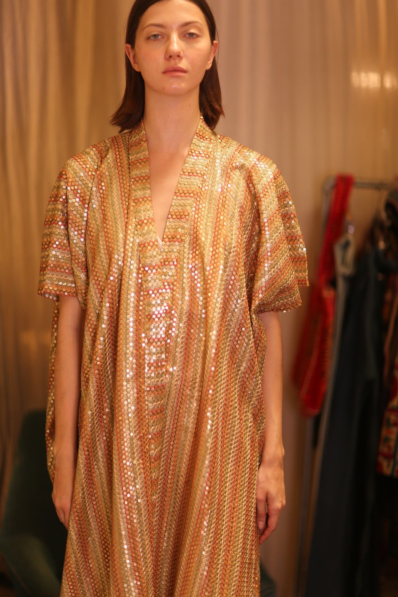 EMBROIDERED LONG KIMONO KRIST - BANGKOK TAILOR CLOTHING STORE - HANDMADE CLOTHING