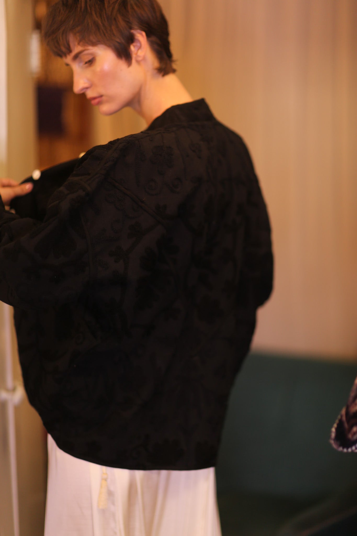 EMBROIDERED PREMIUM COTTON JACKET MIDIL - BANGKOK TAILOR CLOTHING STORE - HANDMADE CLOTHING