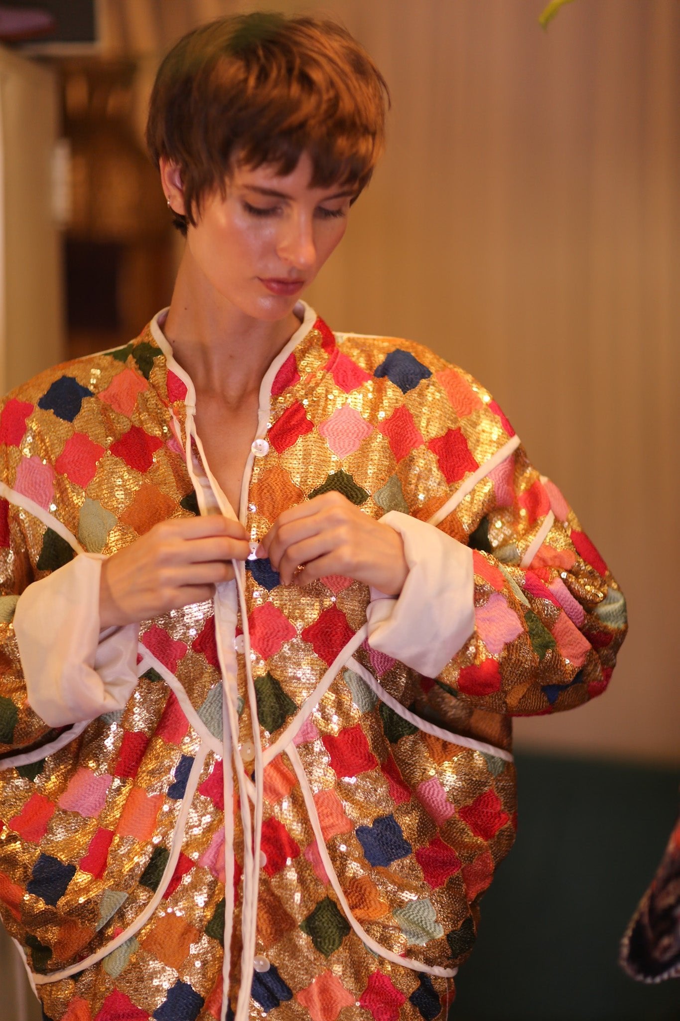EMBROIDERED SILK JACKET ROYALE - BANGKOK TAILOR CLOTHING STORE - HANDMADE CLOTHING