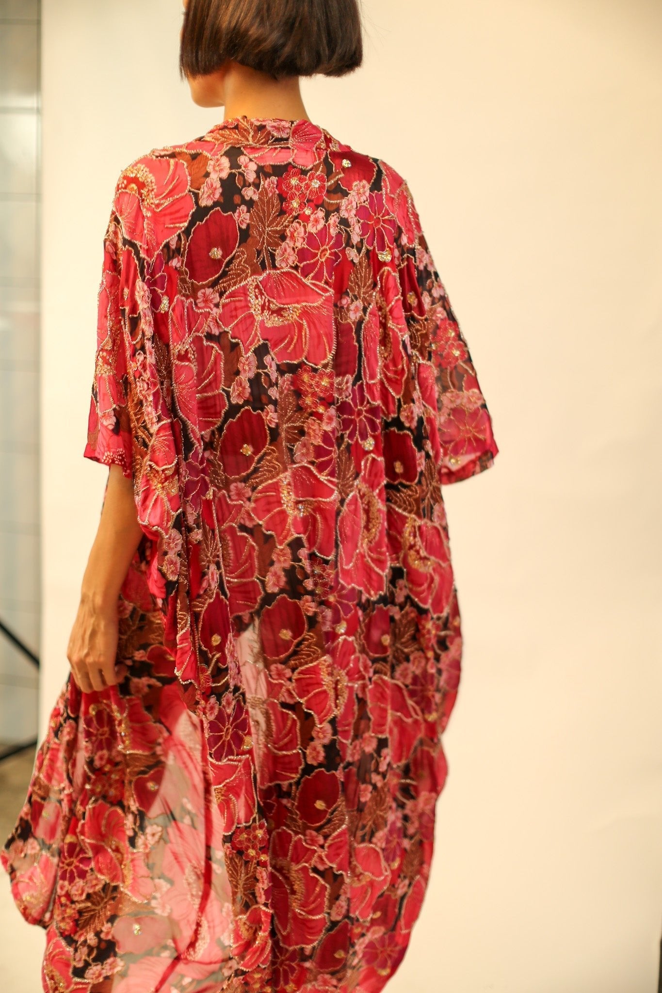 EMBROIDERED SILK KIMONO SANDY - BANGKOK TAILOR CLOTHING STORE - HANDMADE CLOTHING