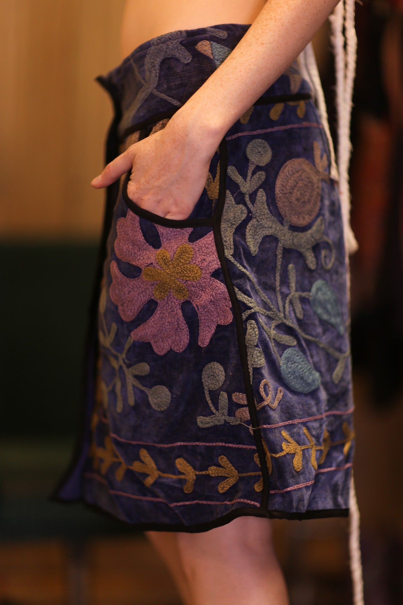 EMBROIDERED SUZANI SKIRT - BANGKOK TAILOR CLOTHING STORE - HANDMADE CLOTHING