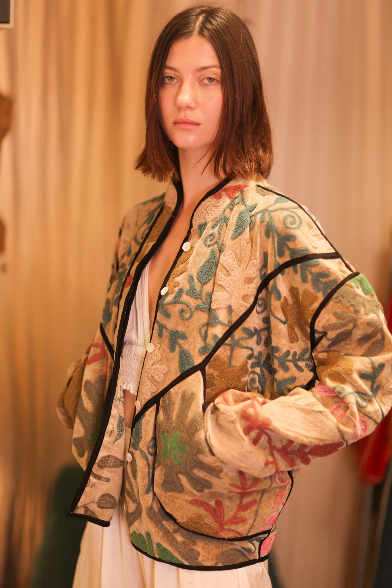 EMBROIDERED VELVET JACKET GORKIN - BANGKOK TAILOR CLOTHING STORE - HANDMADE CLOTHING