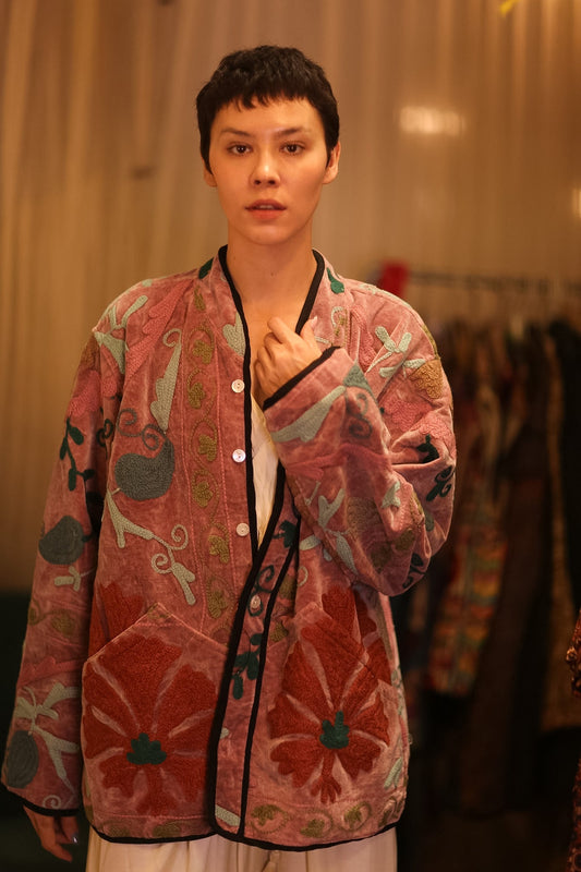 EMBROIDERED VELVET JACKET LADA - BANGKOK TAILOR CLOTHING STORE - HANDMADE CLOTHING