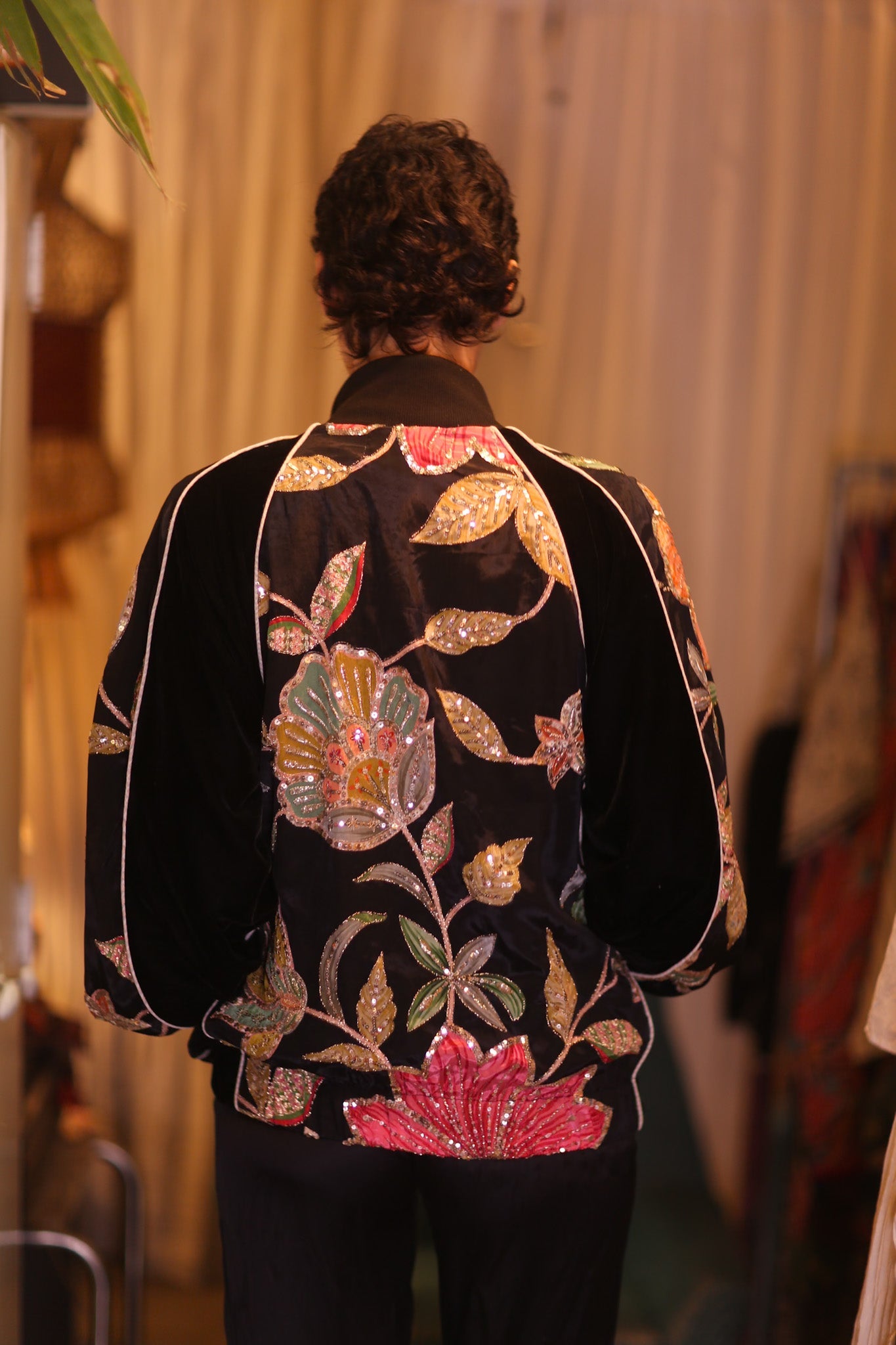 EMBROIDERED VELVET JACKET LILY - BANGKOK TAILOR CLOTHING STORE - HANDMADE CLOTHING