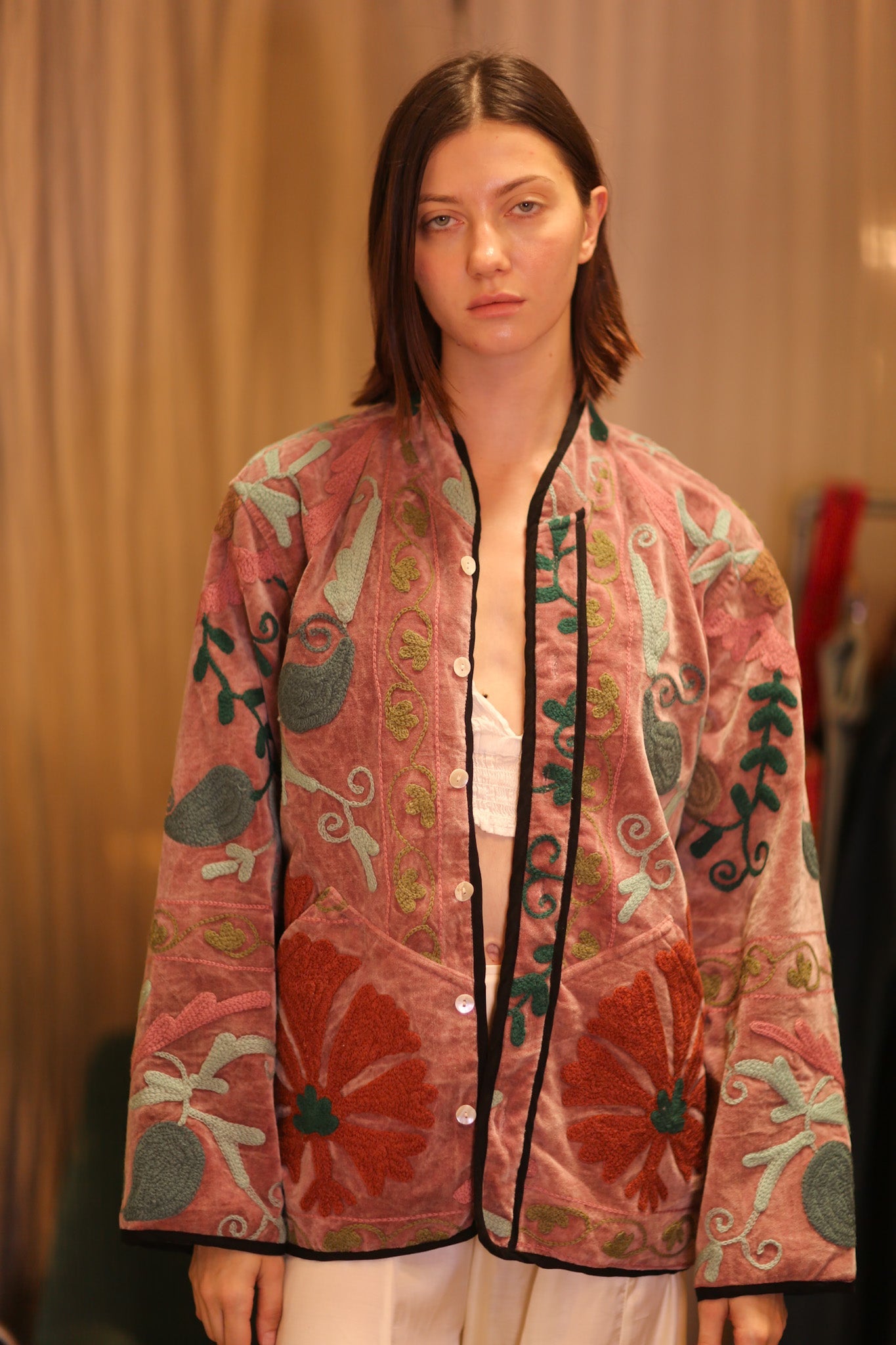 EMBROIDERED VELVET JACKET SAUNG - BANGKOK TAILOR CLOTHING STORE - HANDMADE CLOTHING