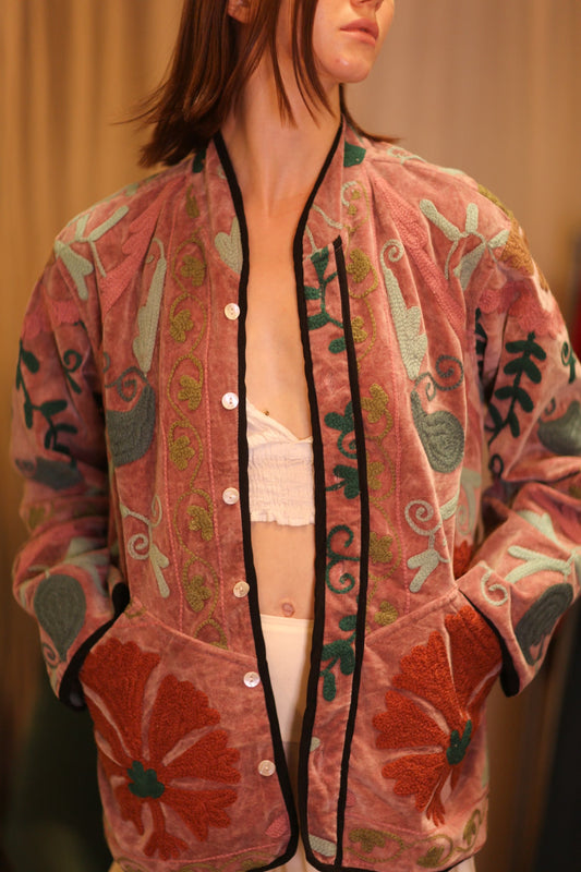 EMBROIDERED VELVET JACKET SAUNG - BANGKOK TAILOR CLOTHING STORE - HANDMADE CLOTHING