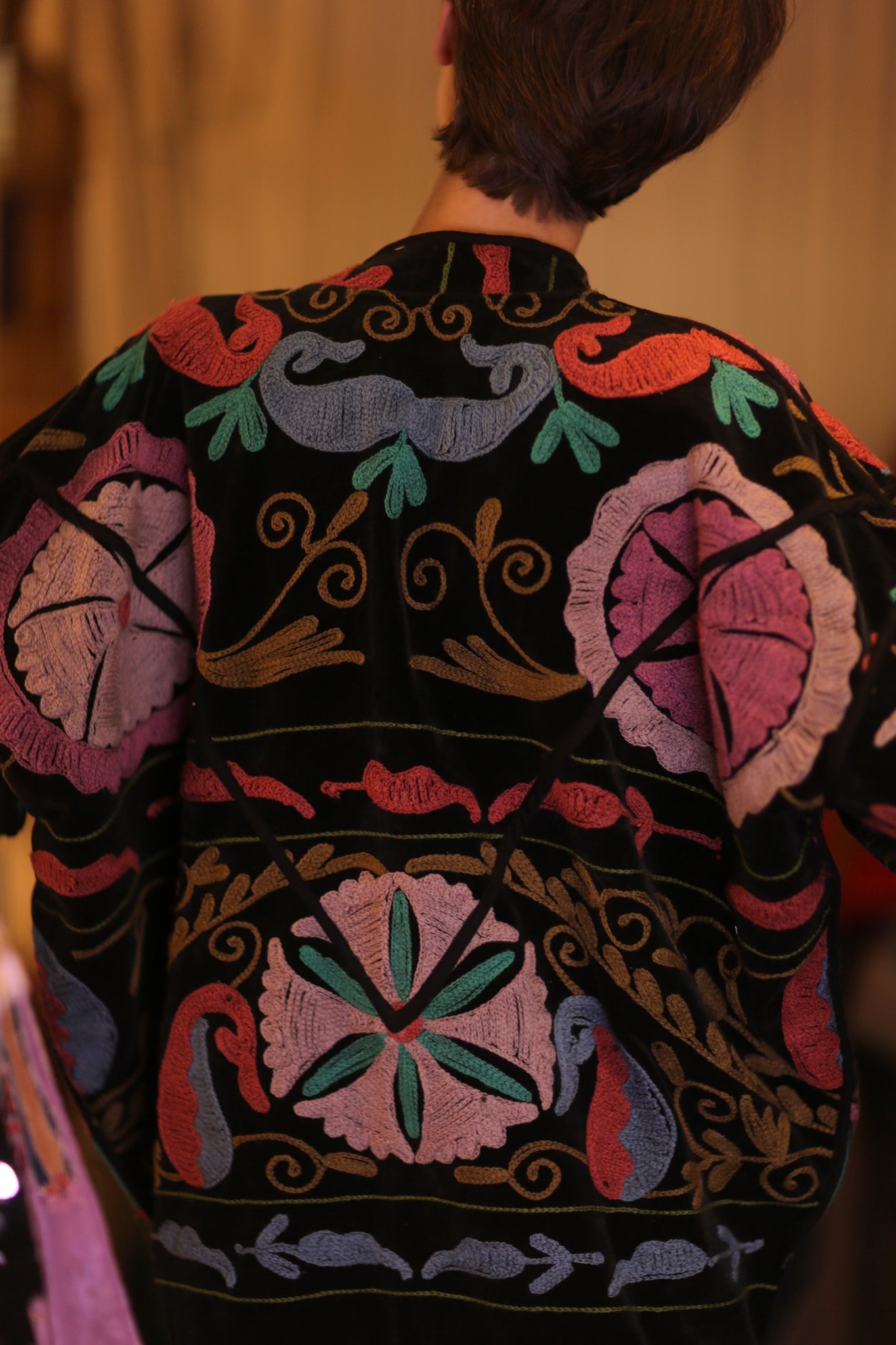 EMBROIDERED VELVET JACKET VIVID - BANGKOK TAILOR CLOTHING STORE - HANDMADE CLOTHING