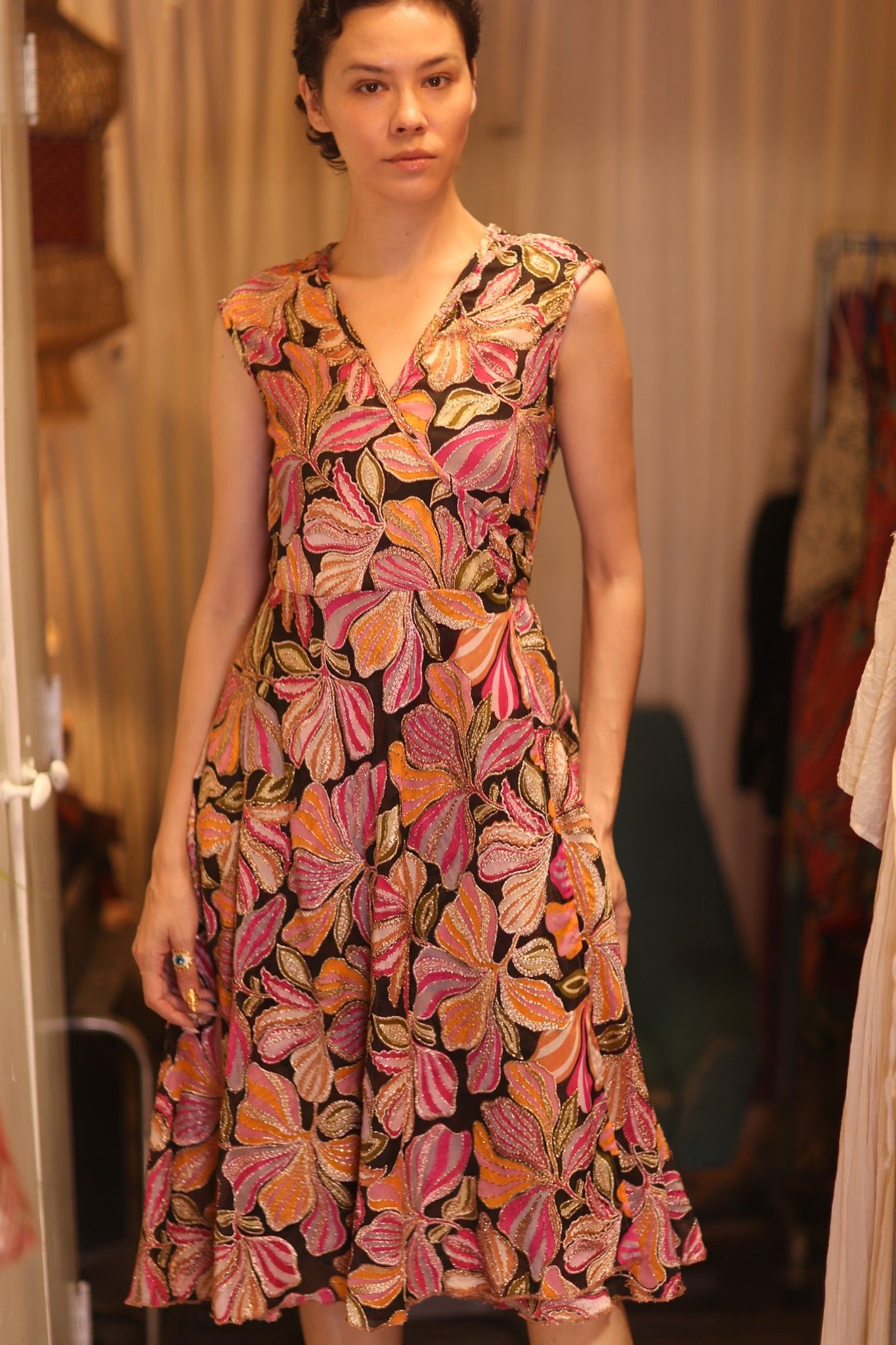 EMBROIDERED WARP SILK DRESS YWATKYAY - BANGKOK TAILOR CLOTHING STORE - HANDMADE CLOTHING
