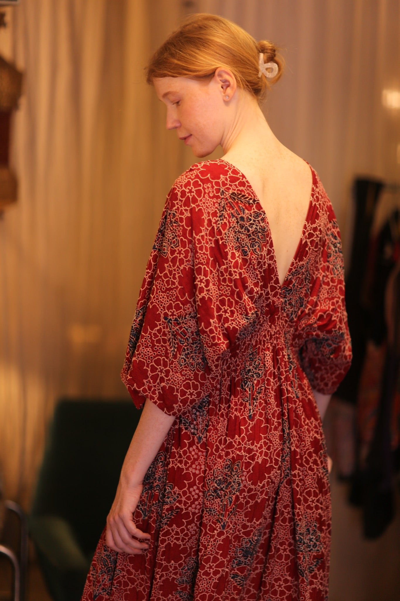 EYELET EMBROIDERED FABRIC ZURI ROSE - BANGKOK TAILOR CLOTHING STORE - HANDMADE CLOTHING