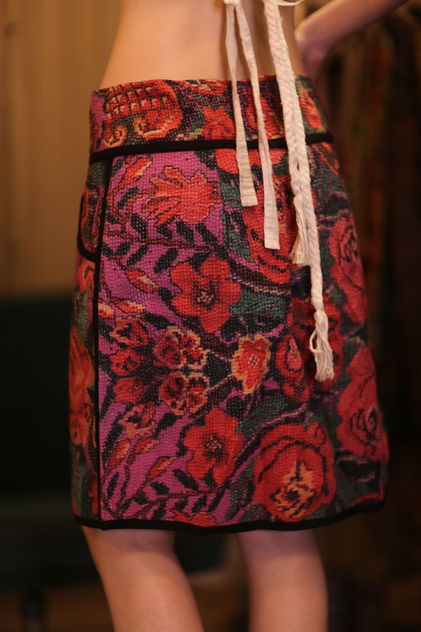 FLORAL SKIRT THE ROSE - BANGKOK TAILOR CLOTHING STORE - HANDMADE CLOTHING
