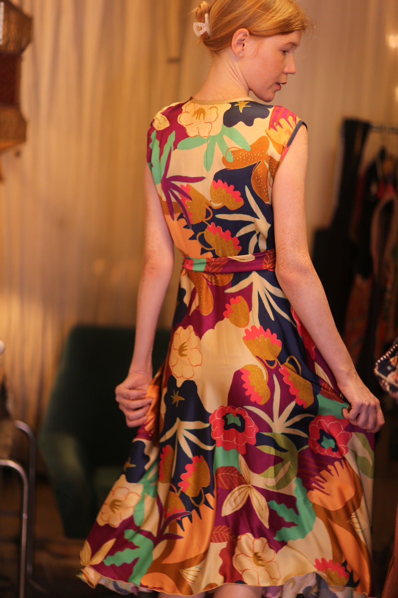 GABRIELE SILK DRESS OASIS - BANGKOK TAILOR CLOTHING STORE - HANDMADE CLOTHING