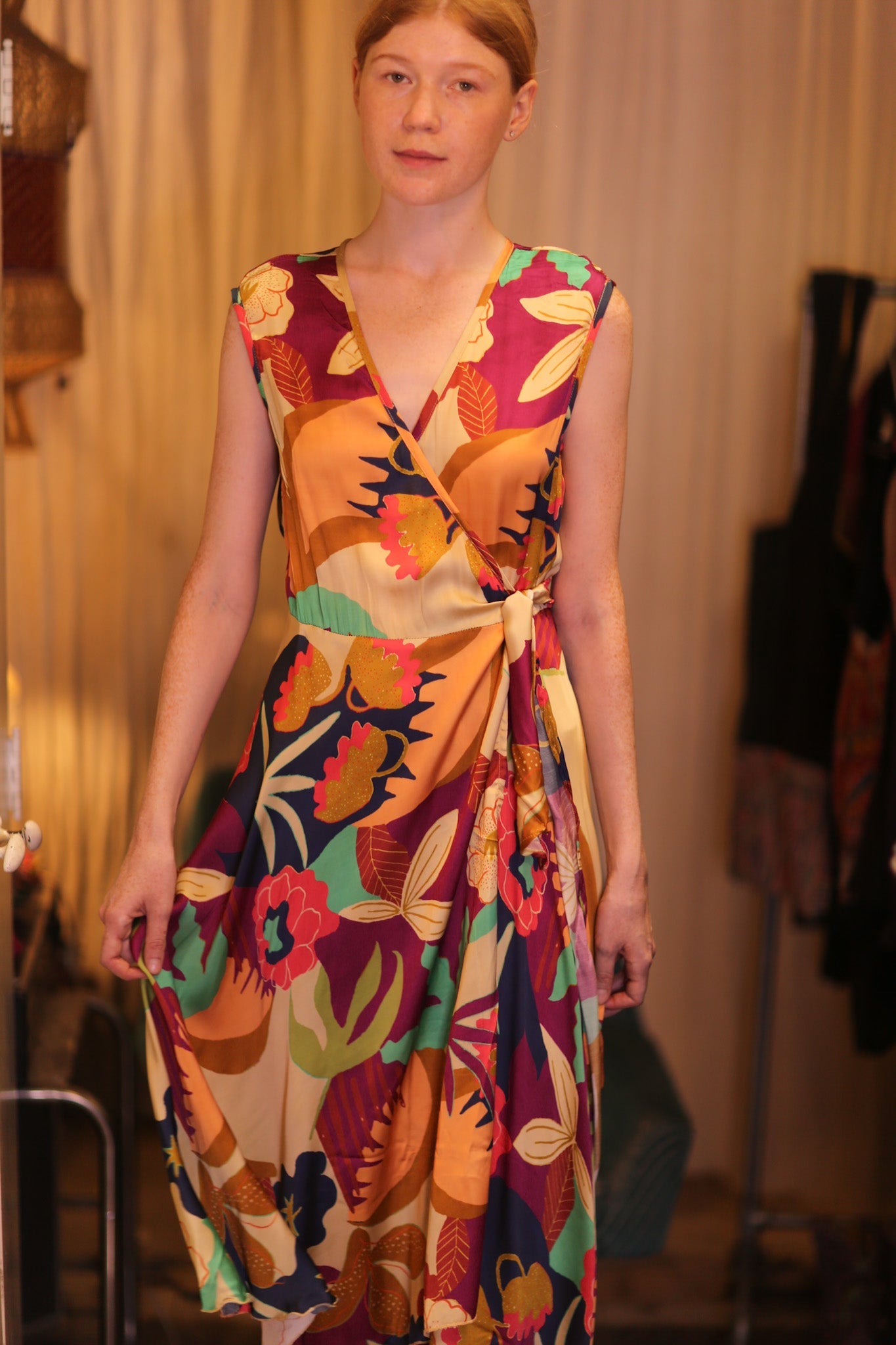 GABRIELE SILK DRESS OASIS - BANGKOK TAILOR CLOTHING STORE - HANDMADE CLOTHING