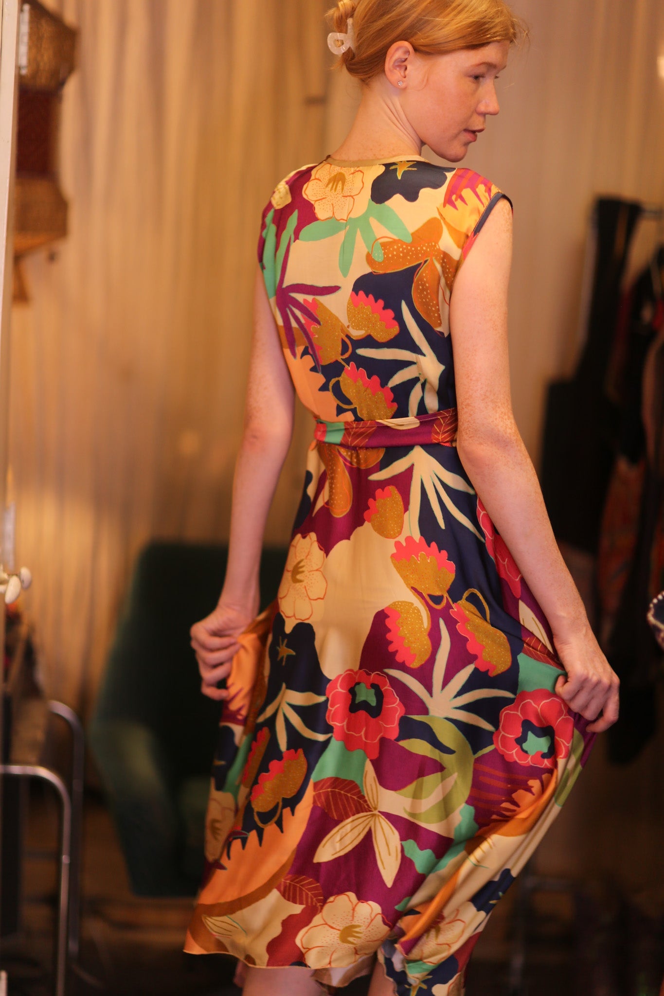 GABRIELE SILK DRESS OASIS - BANGKOK TAILOR CLOTHING STORE - HANDMADE CLOTHING