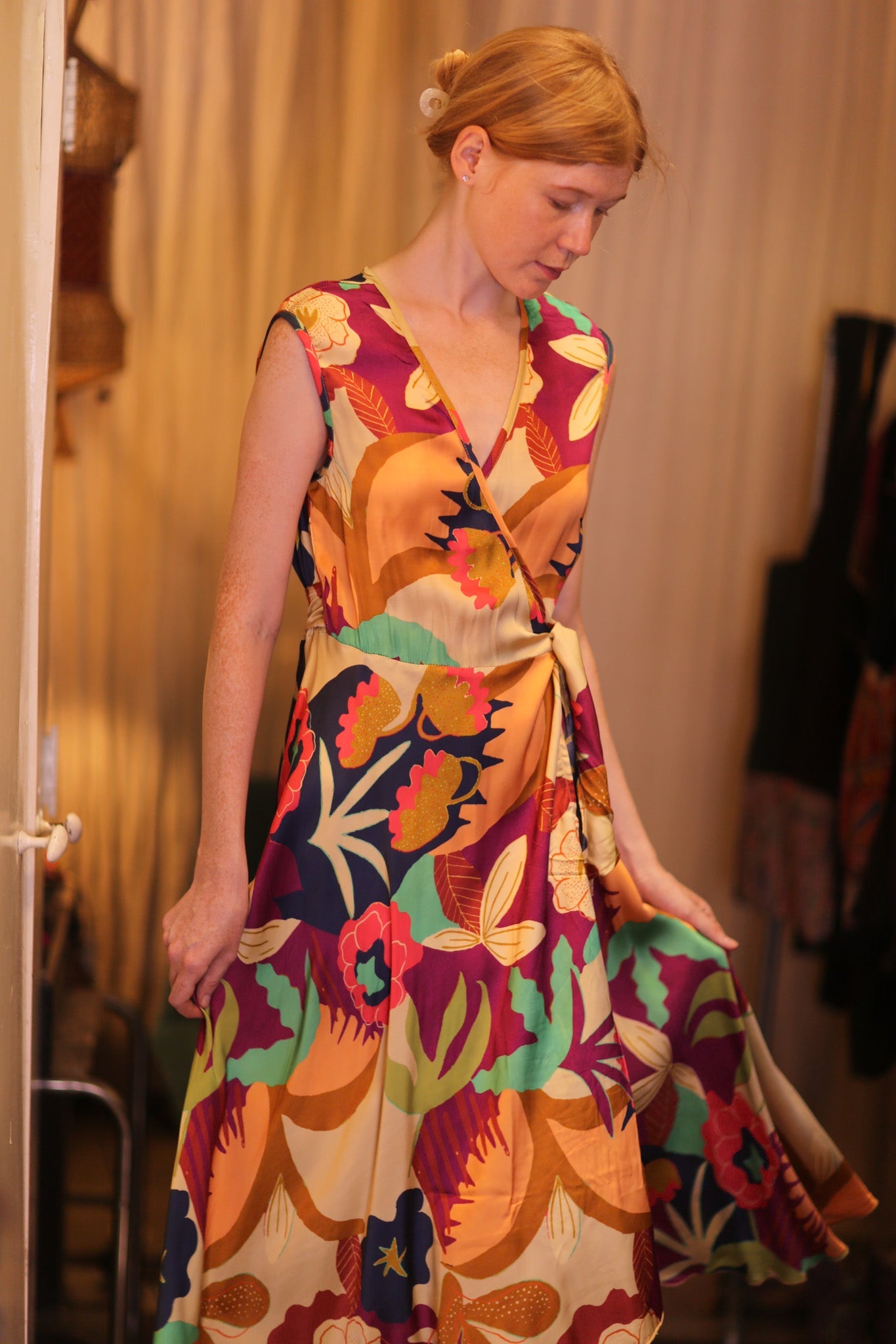 GABRIELE SILK DRESS OASIS - BANGKOK TAILOR CLOTHING STORE - HANDMADE CLOTHING