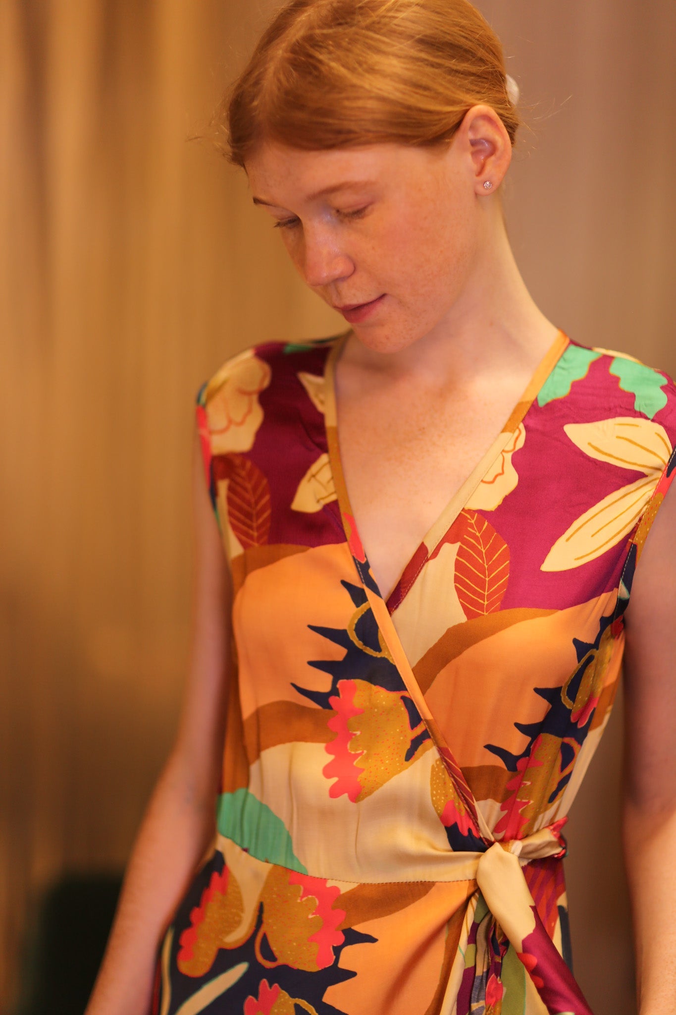 GABRIELE SILK DRESS OASIS - BANGKOK TAILOR CLOTHING STORE - HANDMADE CLOTHING