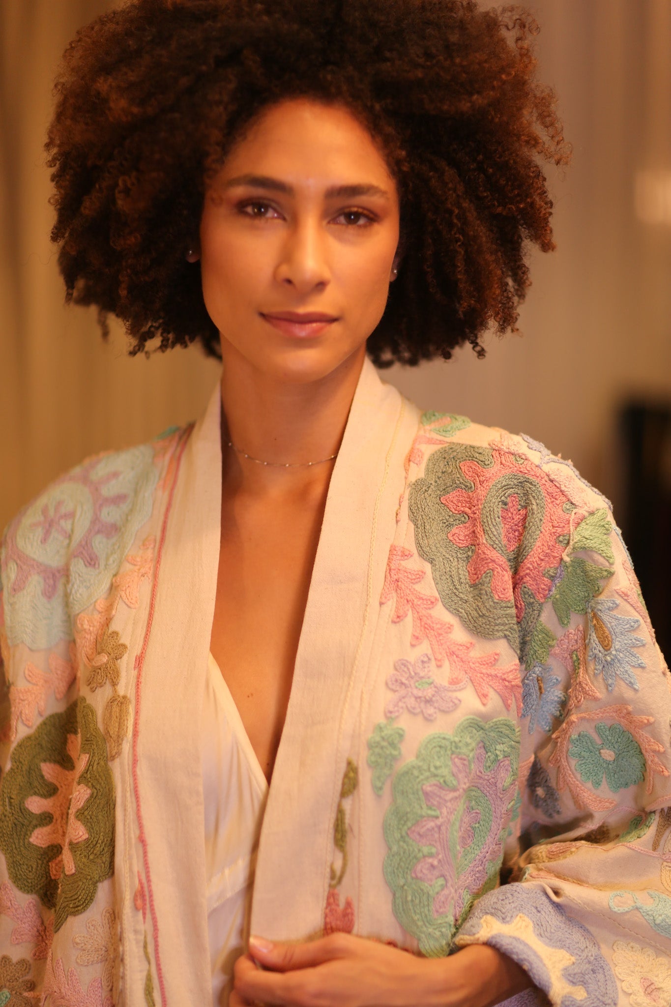 GINEVRA EMBROIDERED SUZANI KIMONO COCO - BANGKOK TAILOR CLOTHING STORE - HANDMADE CLOTHING