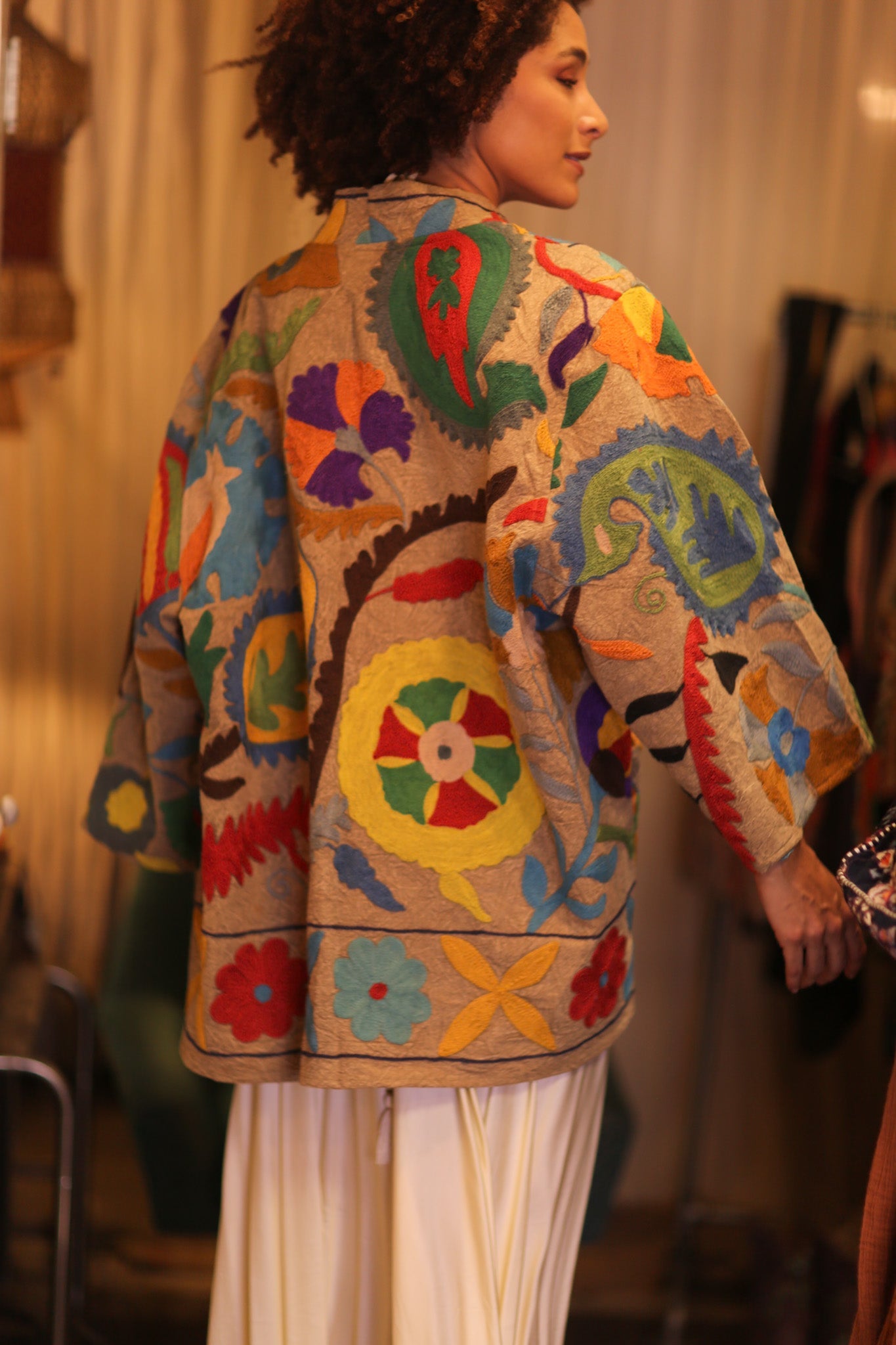 GINEVRA EMBROIDERED SUZANI KIMONO ENCHANTED - BANGKOK TAILOR CLOTHING STORE - HANDMADE CLOTHING