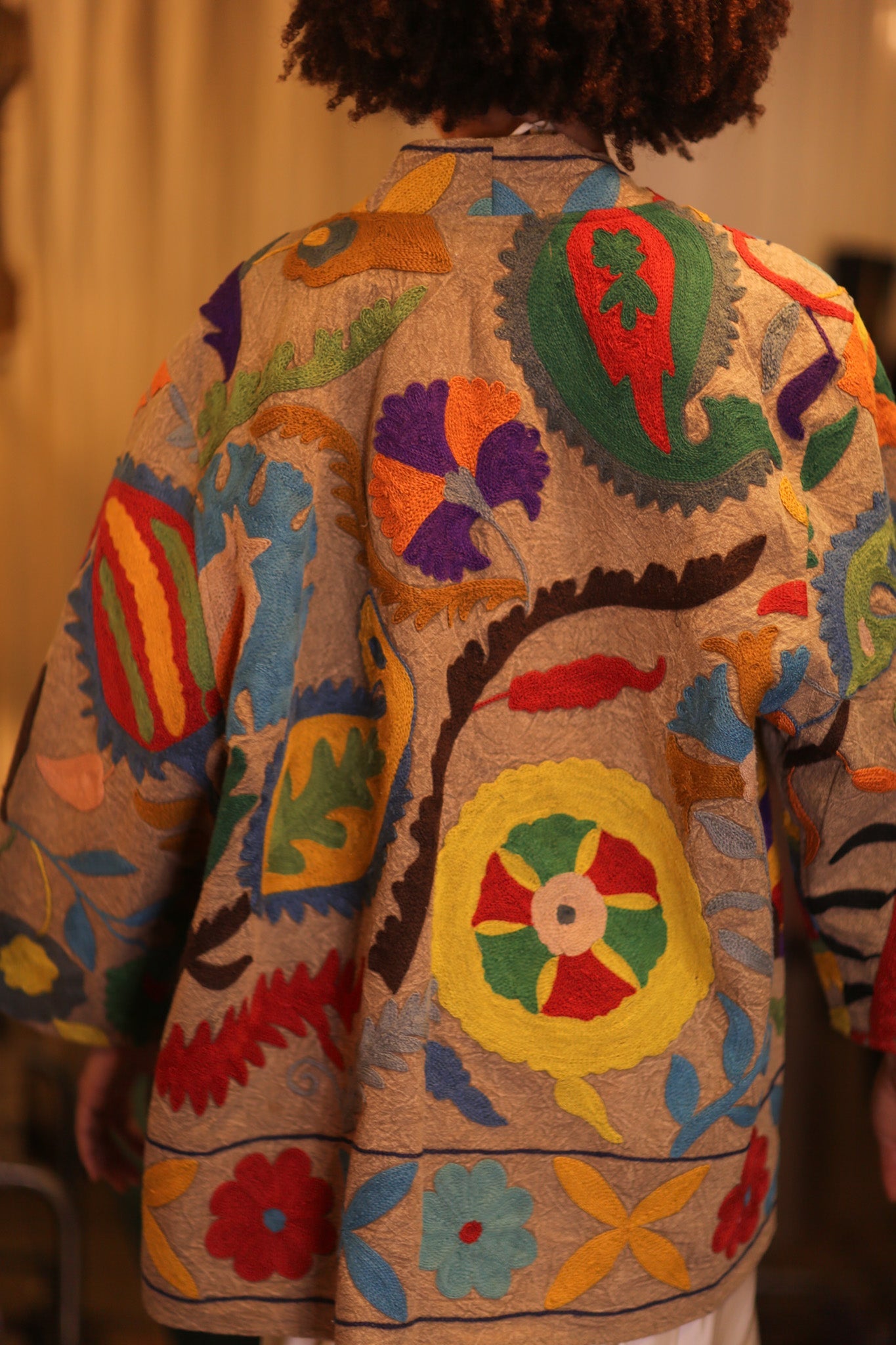 GINEVRA EMBROIDERED SUZANI KIMONO ENCHANTED - BANGKOK TAILOR CLOTHING STORE - HANDMADE CLOTHING