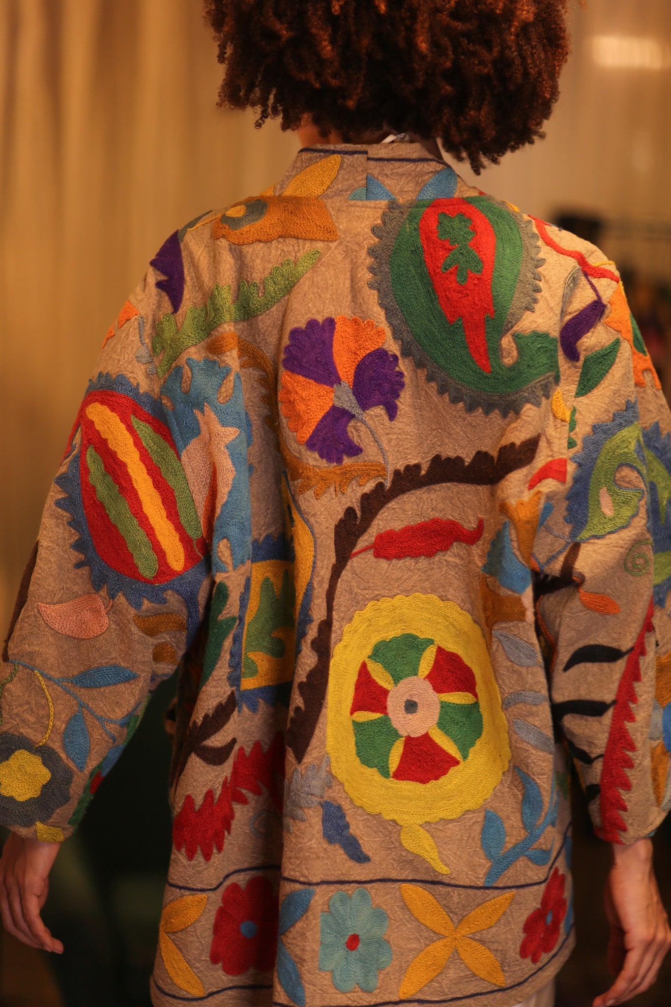 GINEVRA EMBROIDERED SUZANI KIMONO ENCHANTED - BANGKOK TAILOR CLOTHING STORE - HANDMADE CLOTHING