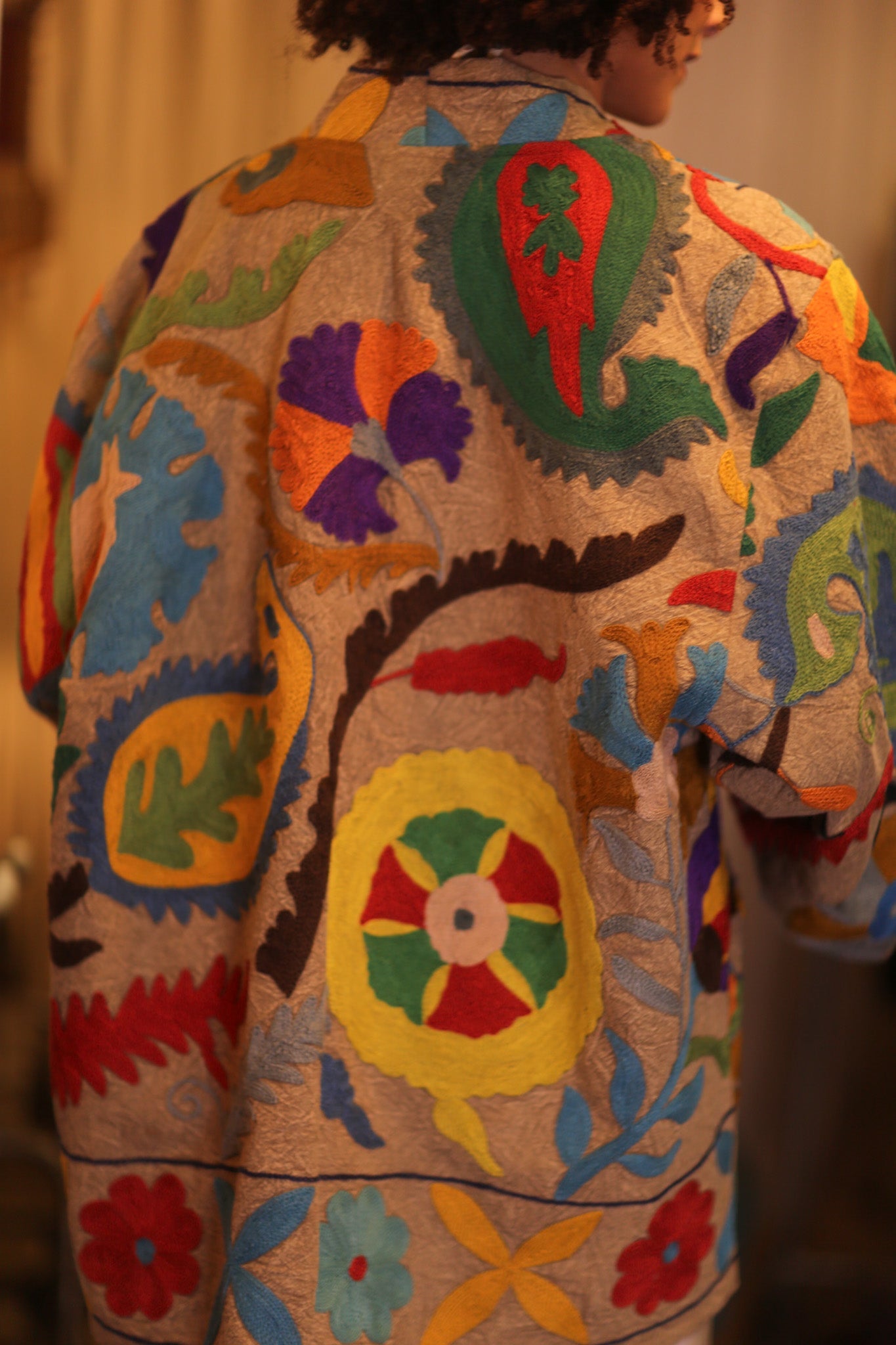 GINEVRA EMBROIDERED SUZANI KIMONO ENCHANTED - BANGKOK TAILOR CLOTHING STORE - HANDMADE CLOTHING