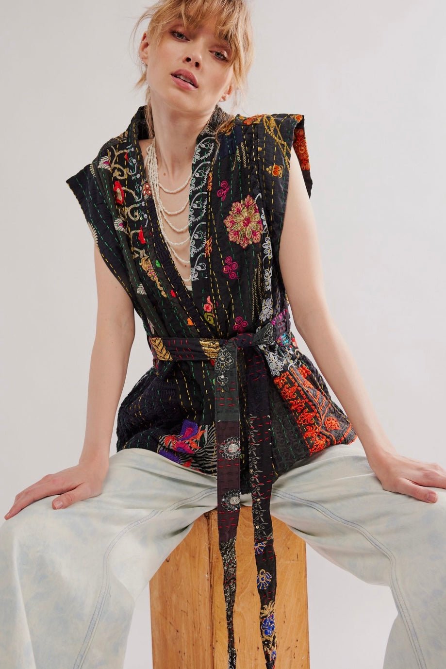 GLORIA PATCHWORK VEST - BANGKOK TAILOR CLOTHING STORE - HANDMADE CLOTHING