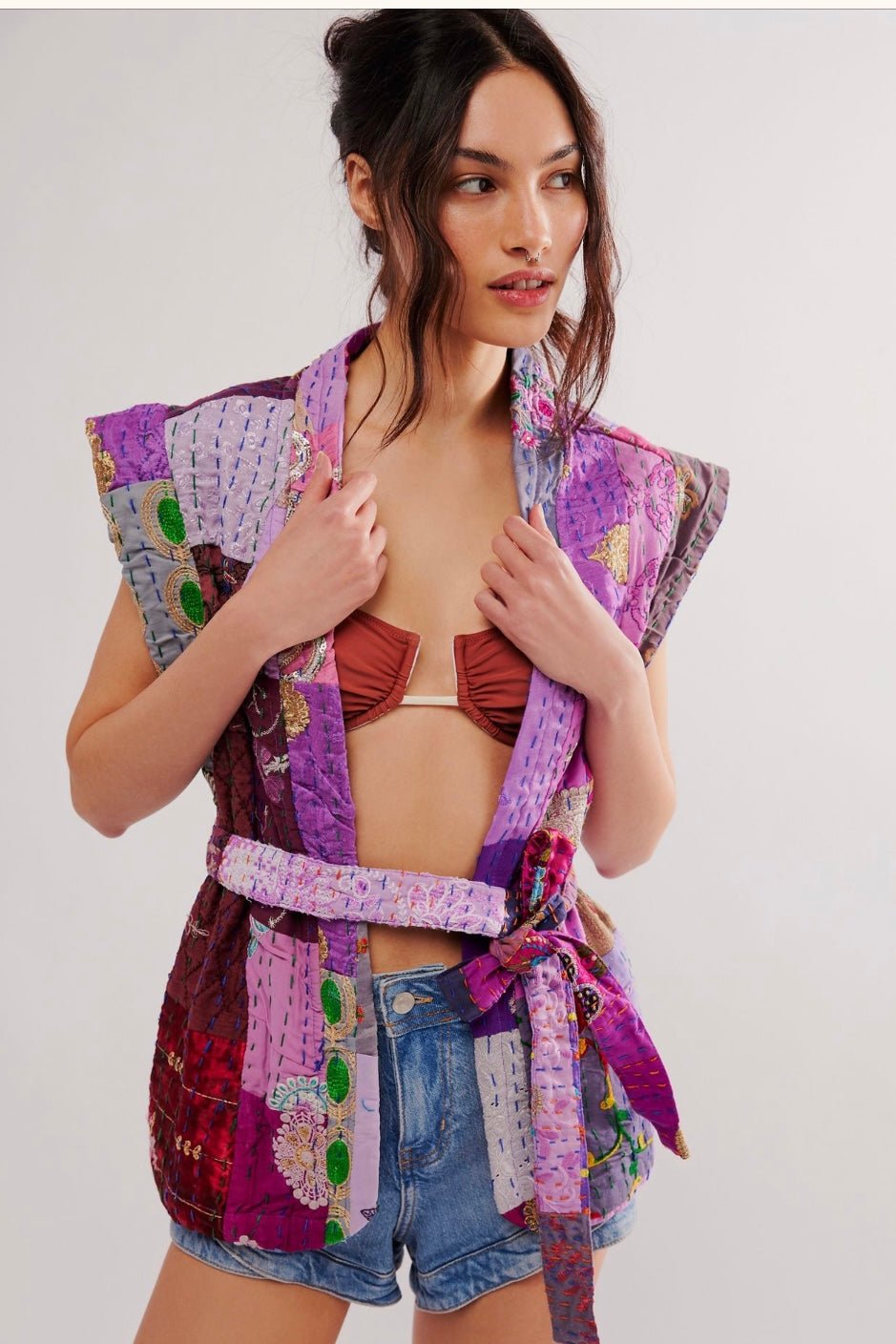 GLORIA PATCHWORK VEST - BANGKOK TAILOR CLOTHING STORE - HANDMADE CLOTHING