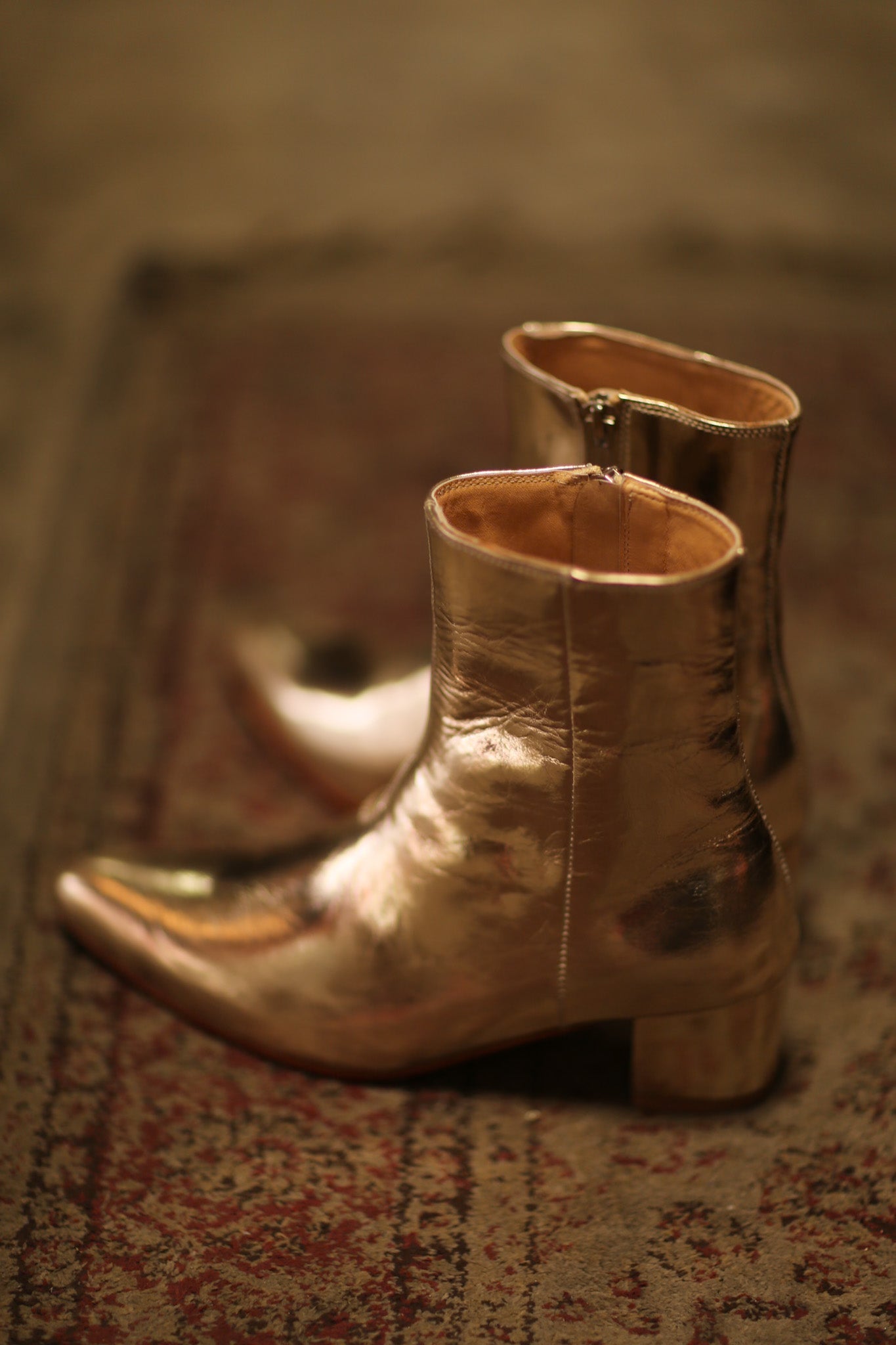GOLD METALLIC BOOTS LIRANDA - BANGKOK TAILOR CLOTHING STORE - HANDMADE CLOTHING