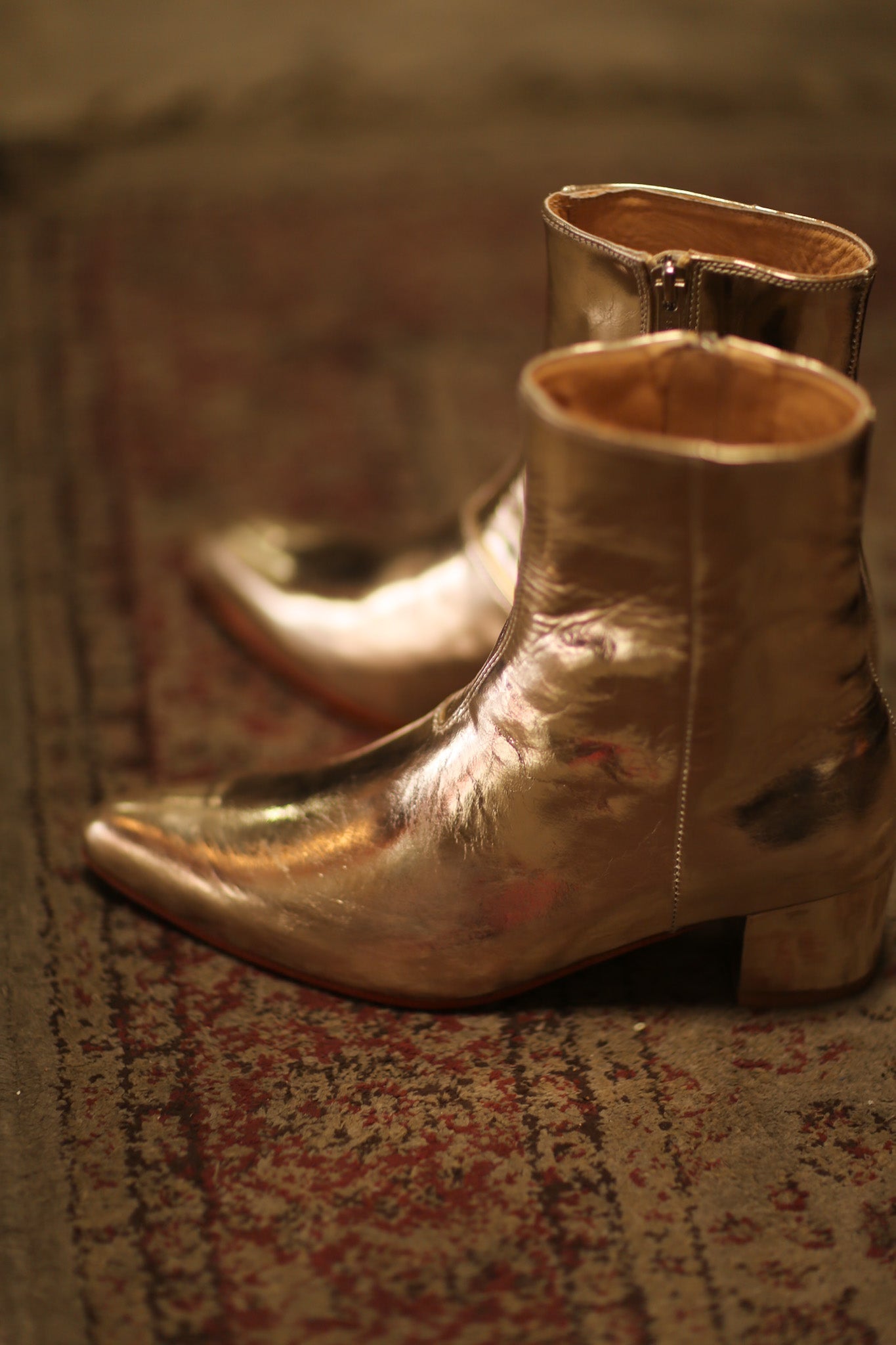 GOLD METALLIC BOOTS LIRANDA - BANGKOK TAILOR CLOTHING STORE - HANDMADE CLOTHING