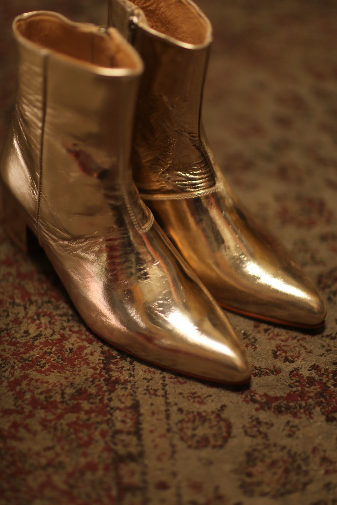 GOLD METALLIC BOOTS LIRANDA - BANGKOK TAILOR CLOTHING STORE - HANDMADE CLOTHING