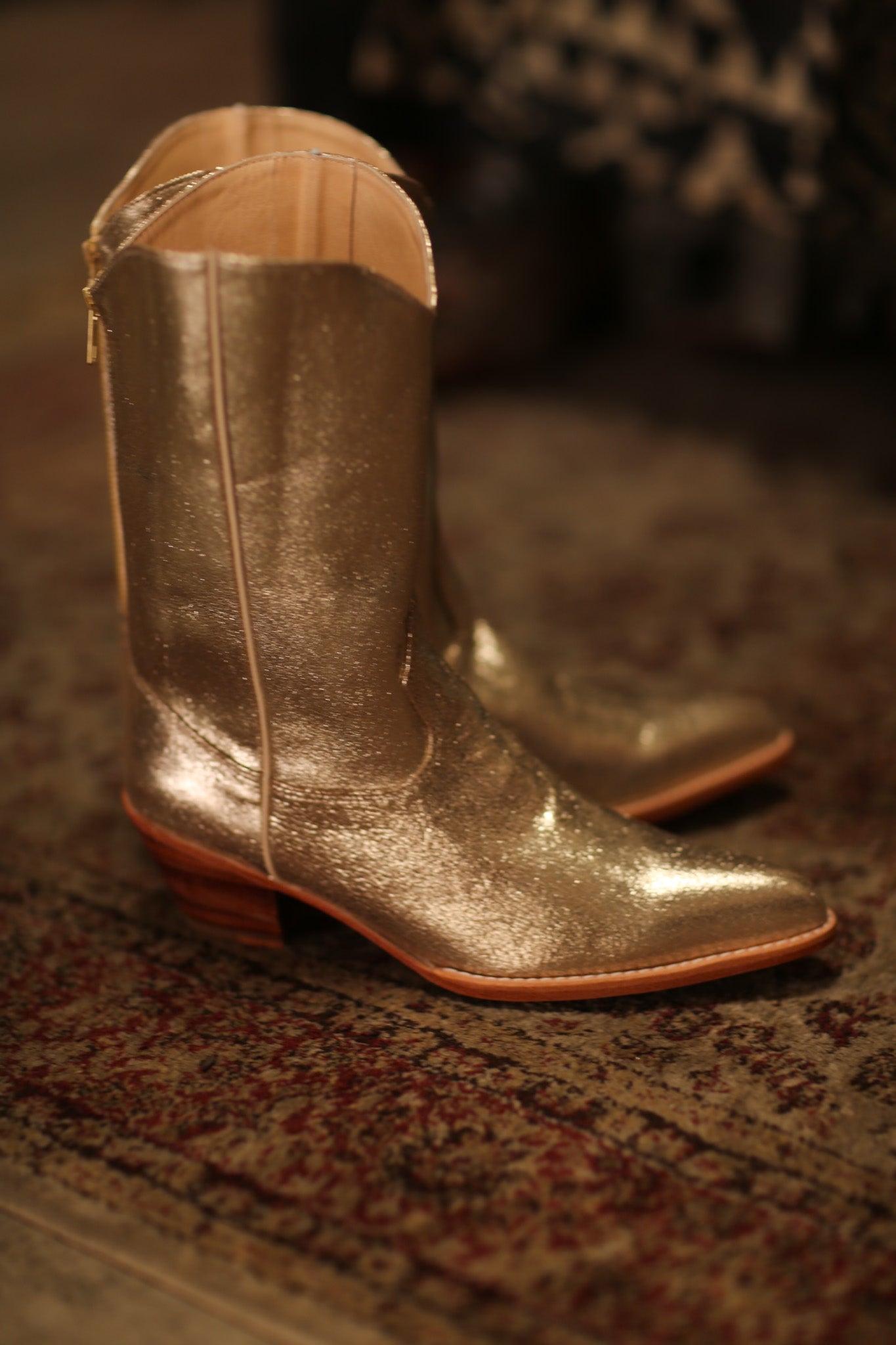 GOLDEN WESTERN BOOTS SINATRA - BANGKOK TAILOR CLOTHING STORE - HANDMADE CLOTHING
