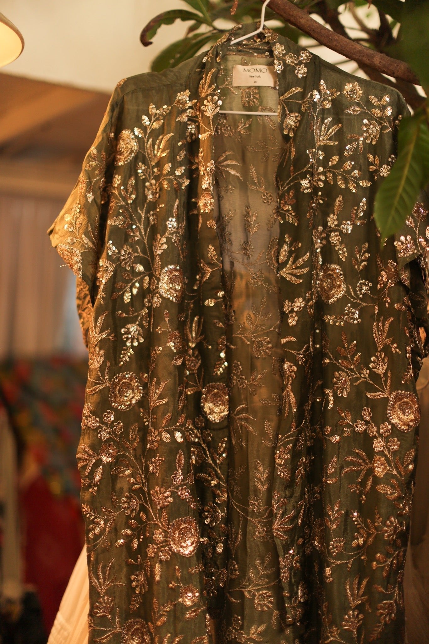 GREEN EMBROIDERED KIMONO ODO - BANGKOK TAILOR CLOTHING STORE - HANDMADE CLOTHING