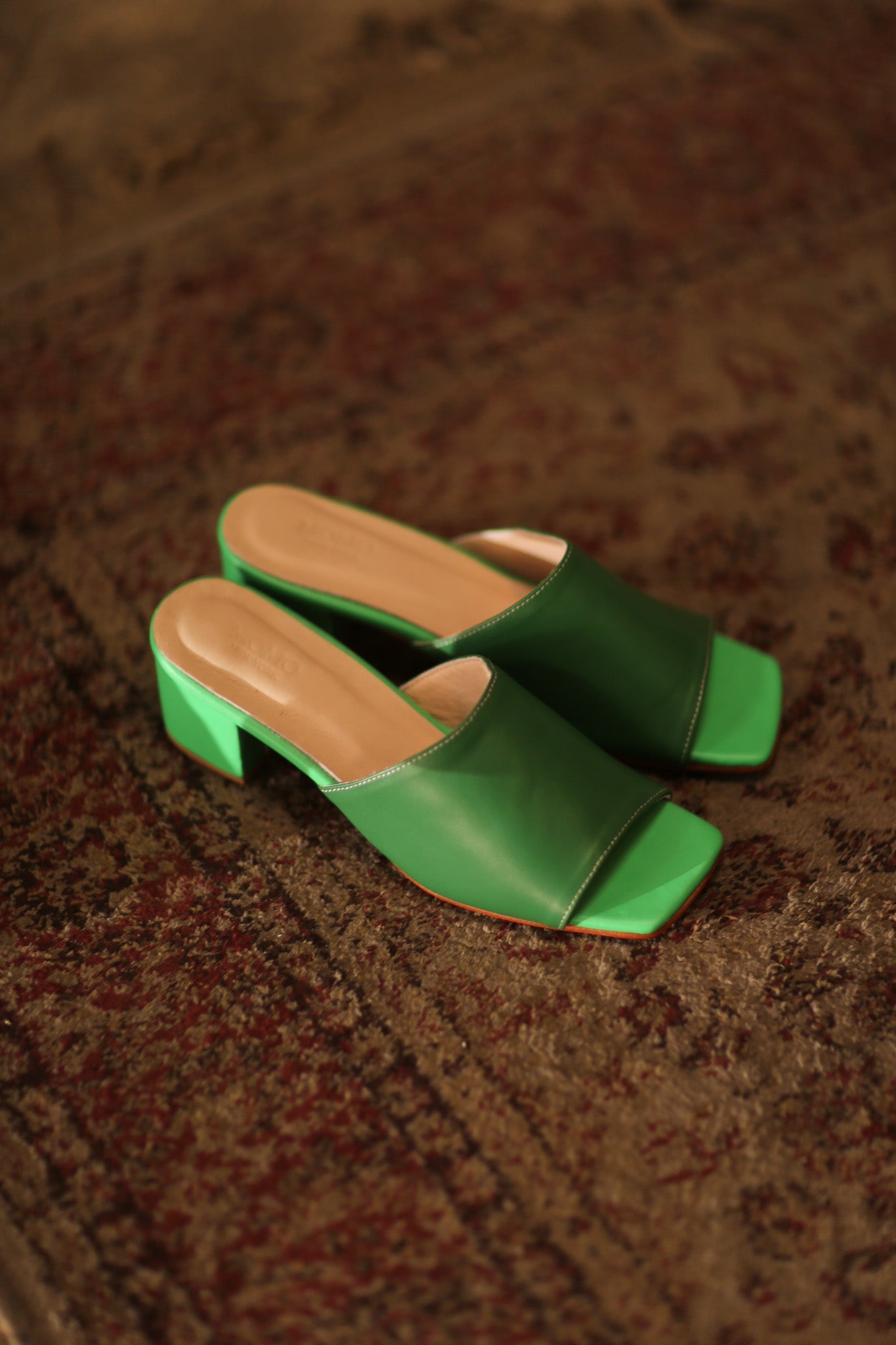 GREEN HEELED MULES LORIN - BANGKOK TAILOR CLOTHING STORE - HANDMADE CLOTHING