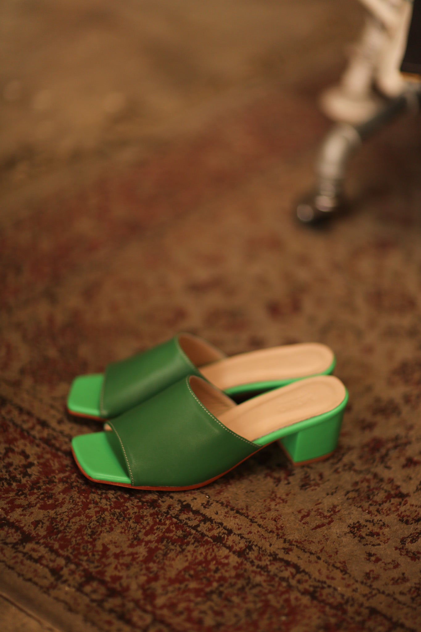 GREEN HEELED MULES LORIN - BANGKOK TAILOR CLOTHING STORE - HANDMADE CLOTHING