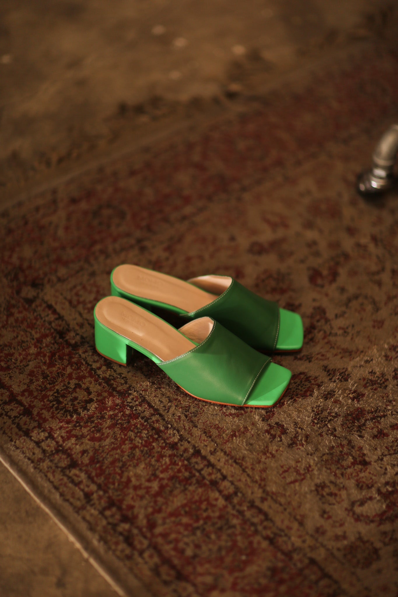GREEN HEELED MULES LORIN - BANGKOK TAILOR CLOTHING STORE - HANDMADE CLOTHING