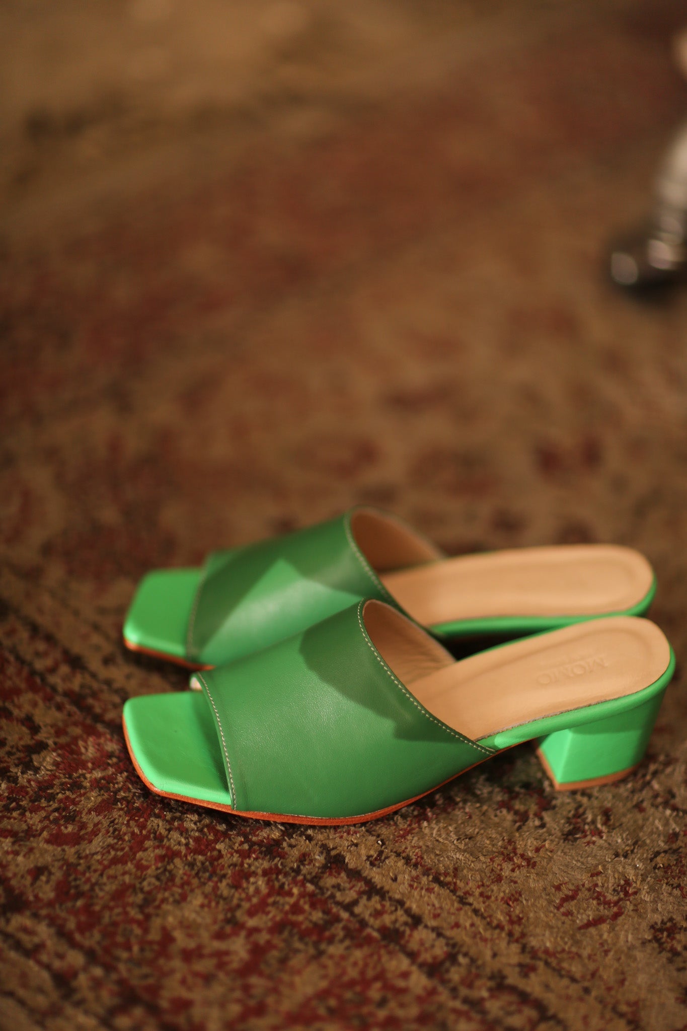 GREEN HEELED MULES LORIN - BANGKOK TAILOR CLOTHING STORE - HANDMADE CLOTHING